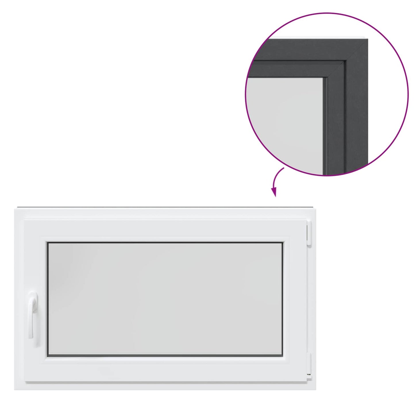 Finestra per Soffitta RISOR 100 x 60 cm PVC e Vetro Antracite | homemem39