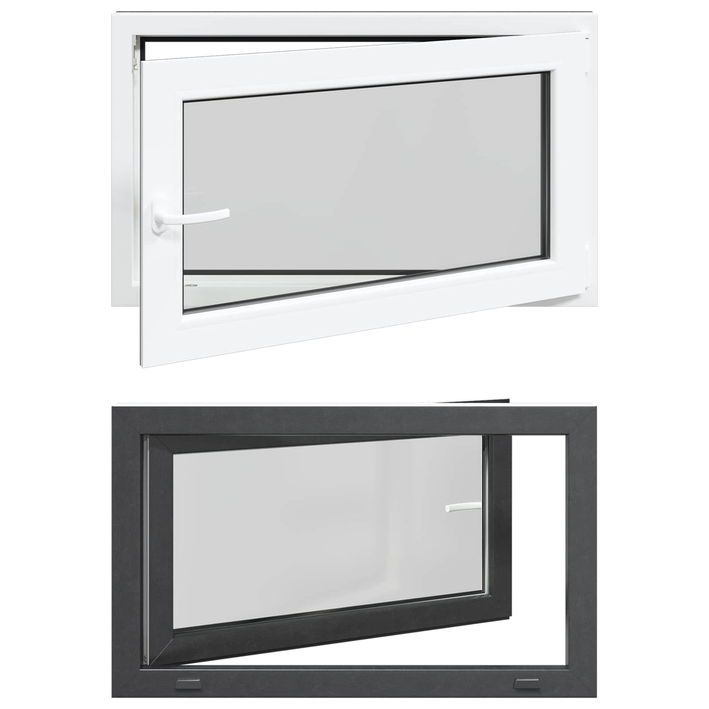 Finestra per Soffitta RISOR 100 x 60 cm PVC e Vetro Antracite | homemem39