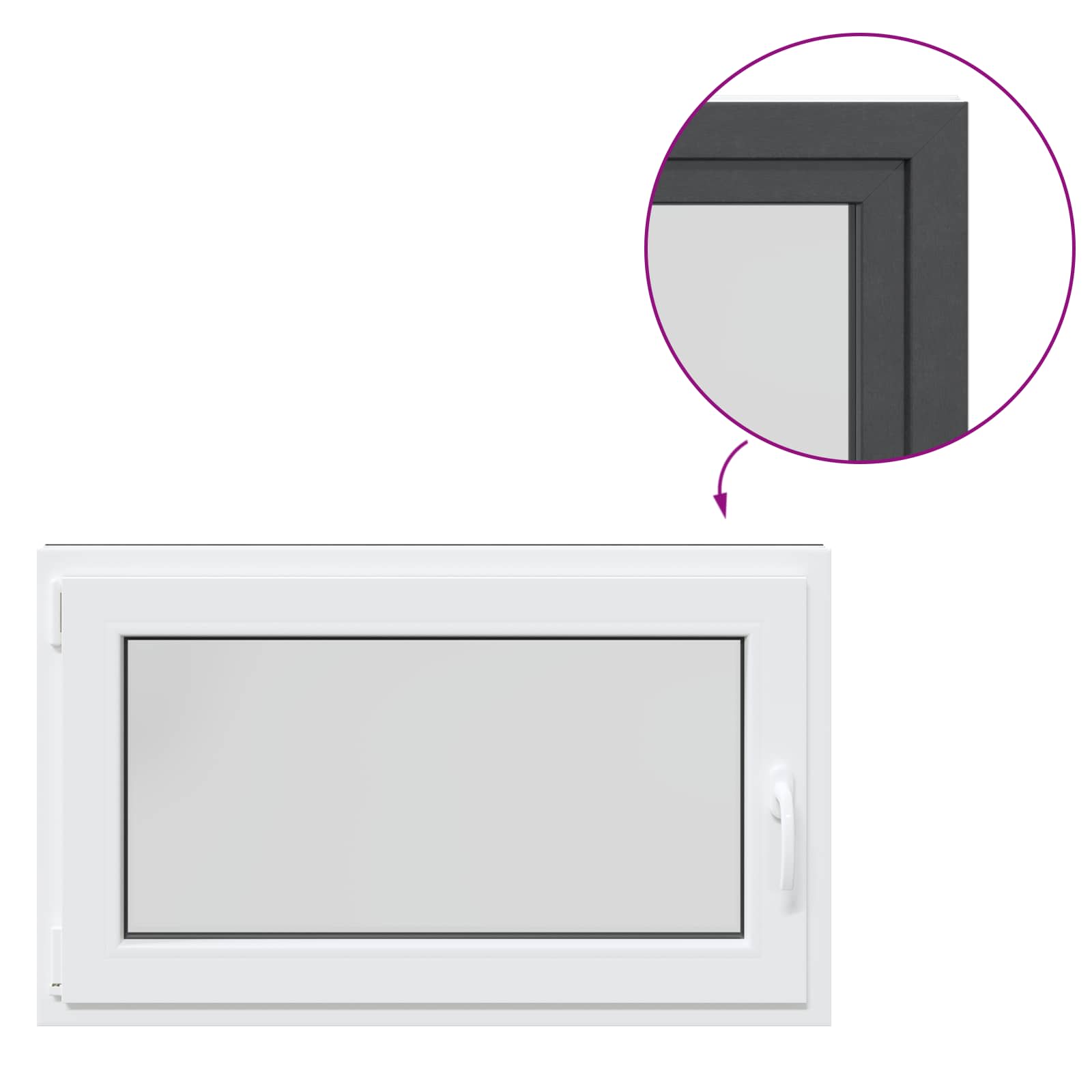 Finestra per Soffitta RISOR 100 x 60 cm PVC e Vetro Antracite | homemem39