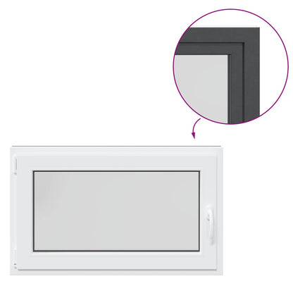 Finestra per Soffitta RISOR 100 x 60 cm PVC e Vetro Antracite | homemem39