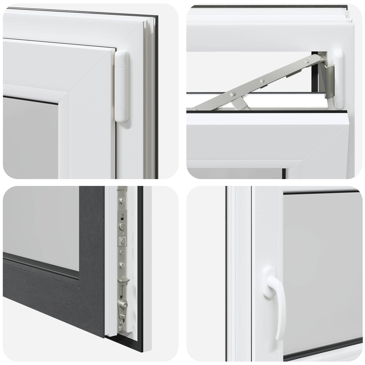 Finestra per Soffitta RISOR 100 x 70 cm PVC e Vetro Antracite | homemem39