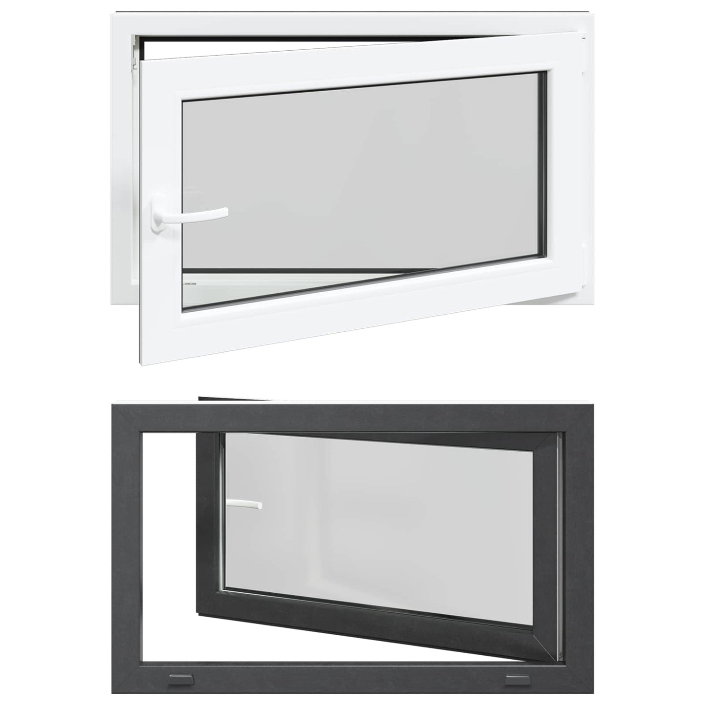 Finestra per Soffitta RISOR 100 x 70 cm PVC e Vetro Antracite | homemem39