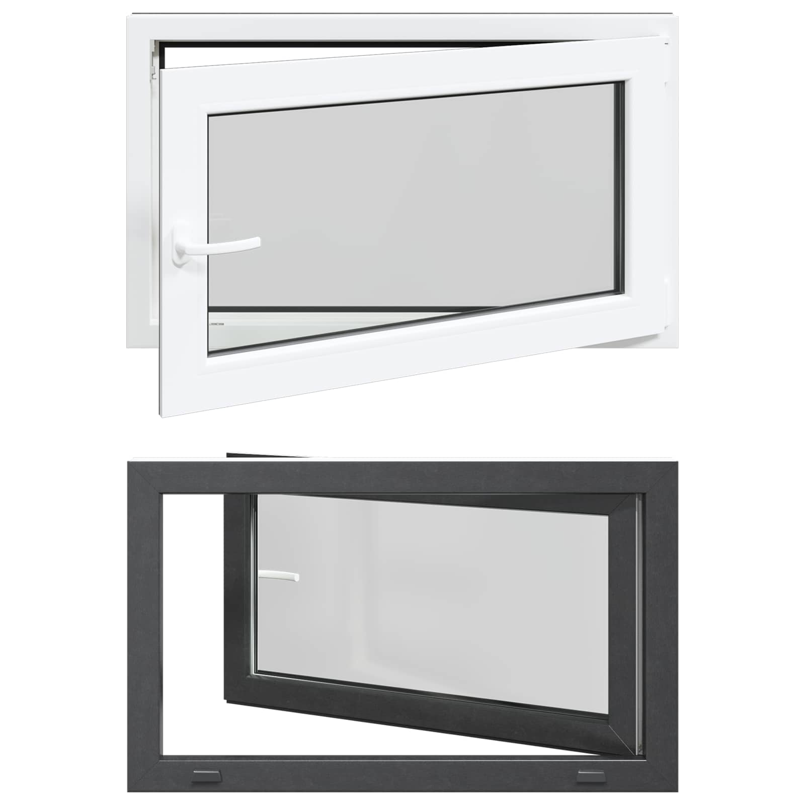 Finestra per Soffitta RISOR 100 x 70 cm PVC e Vetro Antracite | homemem39