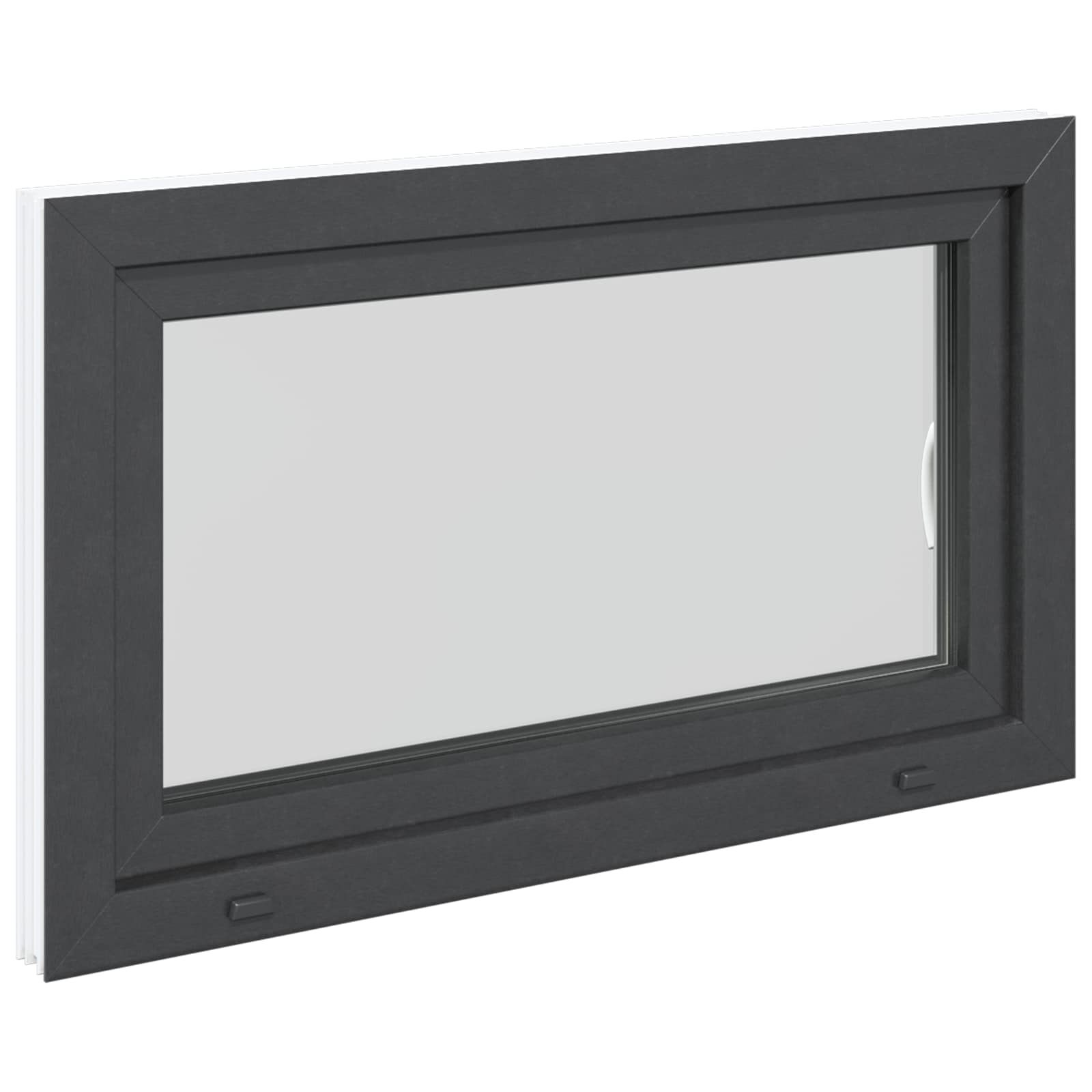 Finestra per Soffitta RISOR 100 x 70 cm PVC e Vetro Antracite | homemem39