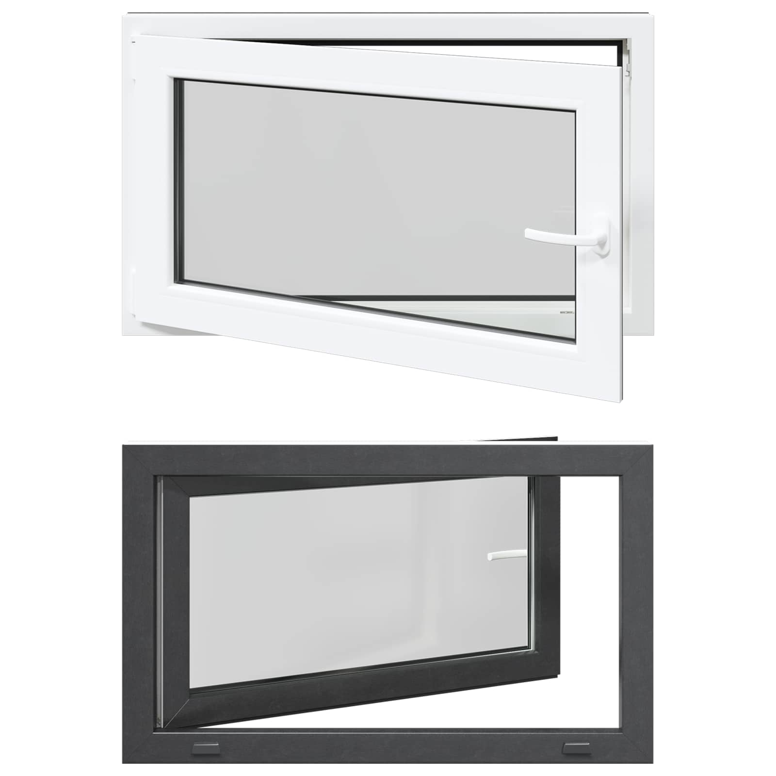 Finestra per Soffitta RISOR 100 x 70 cm PVC e Vetro Antracite | homemem39