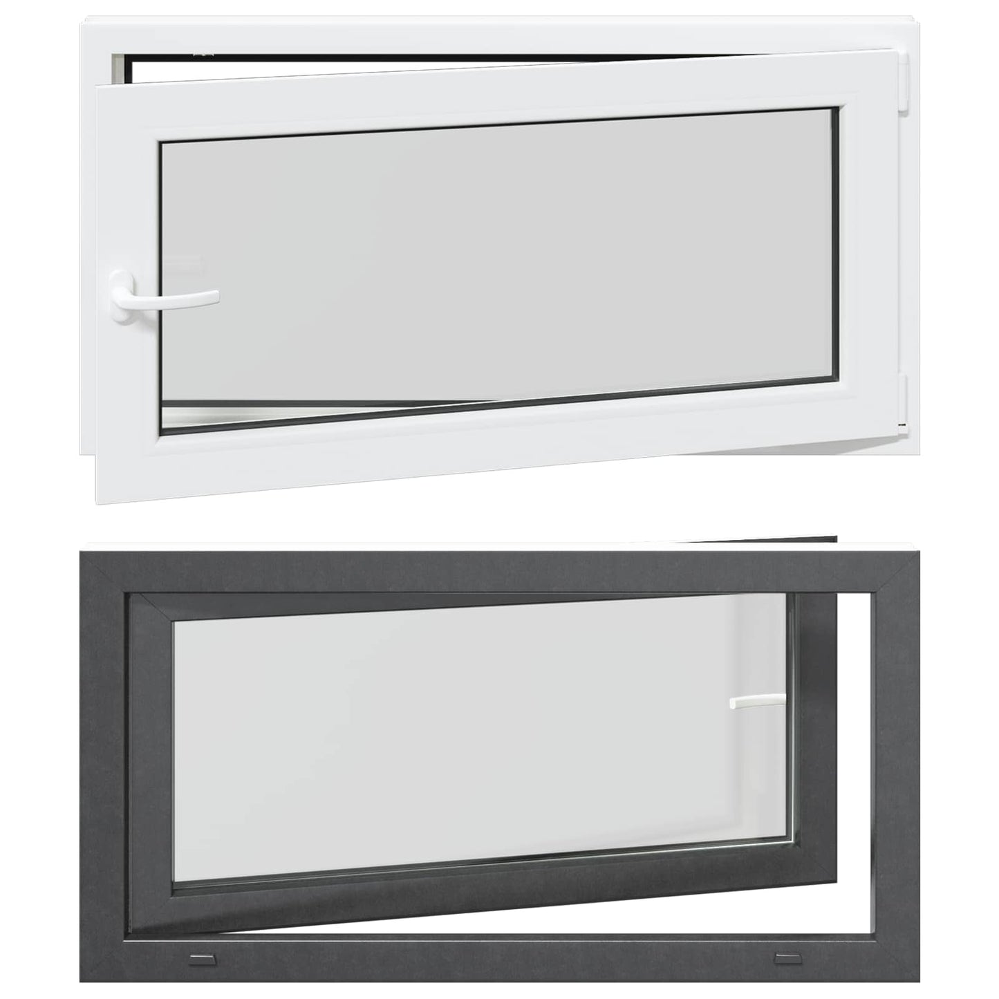 Finestra per Soffitta RISOR 110 x 60 cm PVC e Vetro Antracite | homemem39