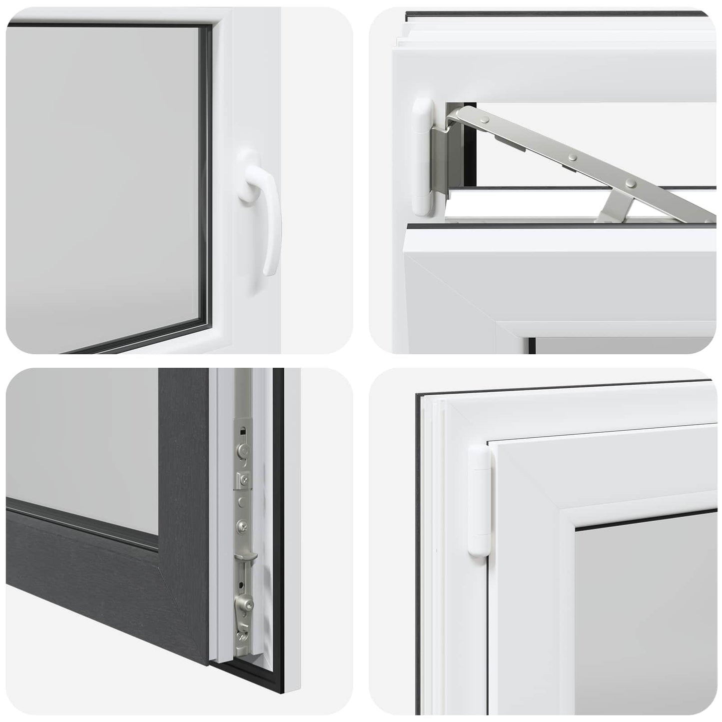 Finestra per Soffitta RISOR 110 x 60 cm PVC e Vetro Antracite | homemem39