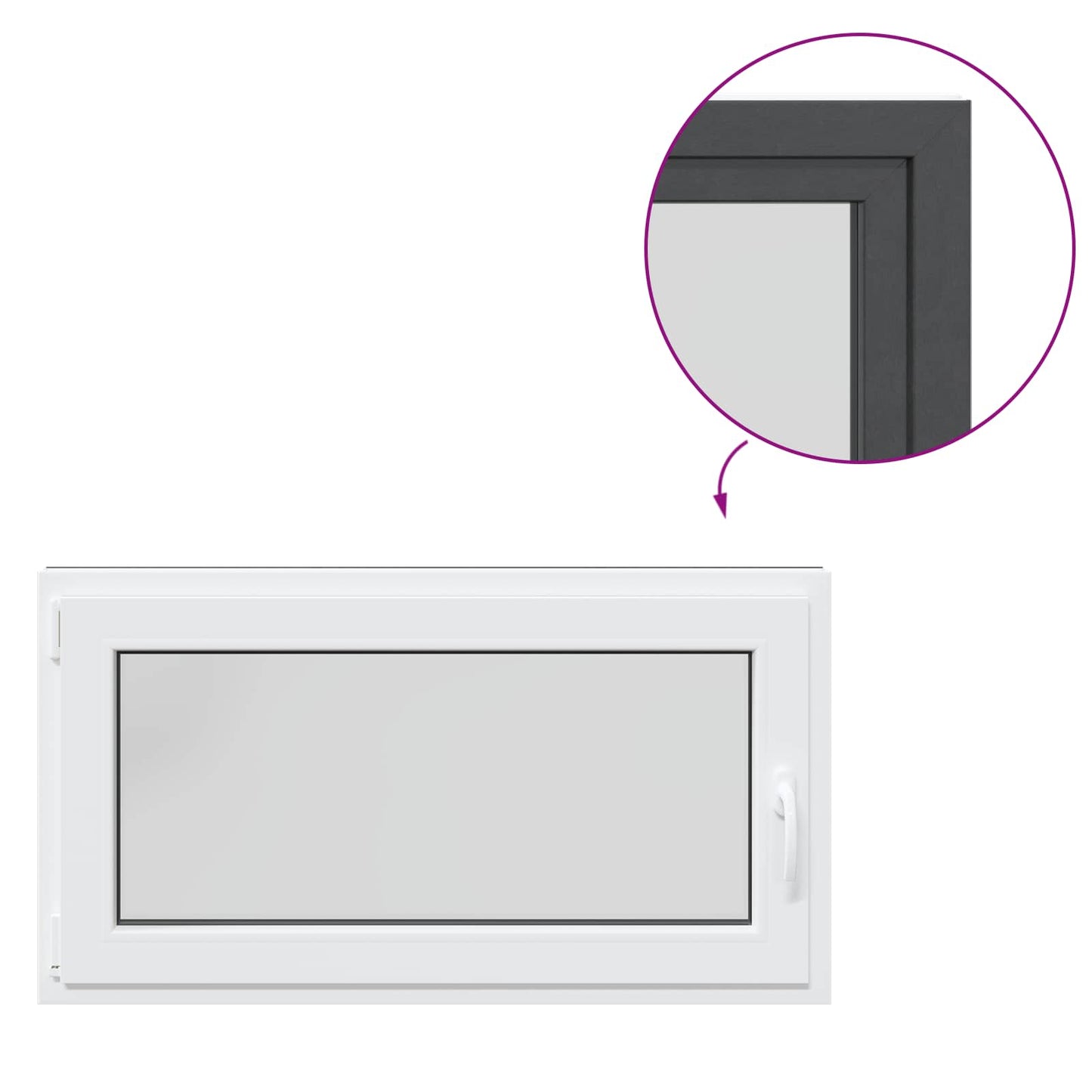 Finestra per Soffitta RISOR 110 x 60 cm PVC e Vetro Antracite | homemem39