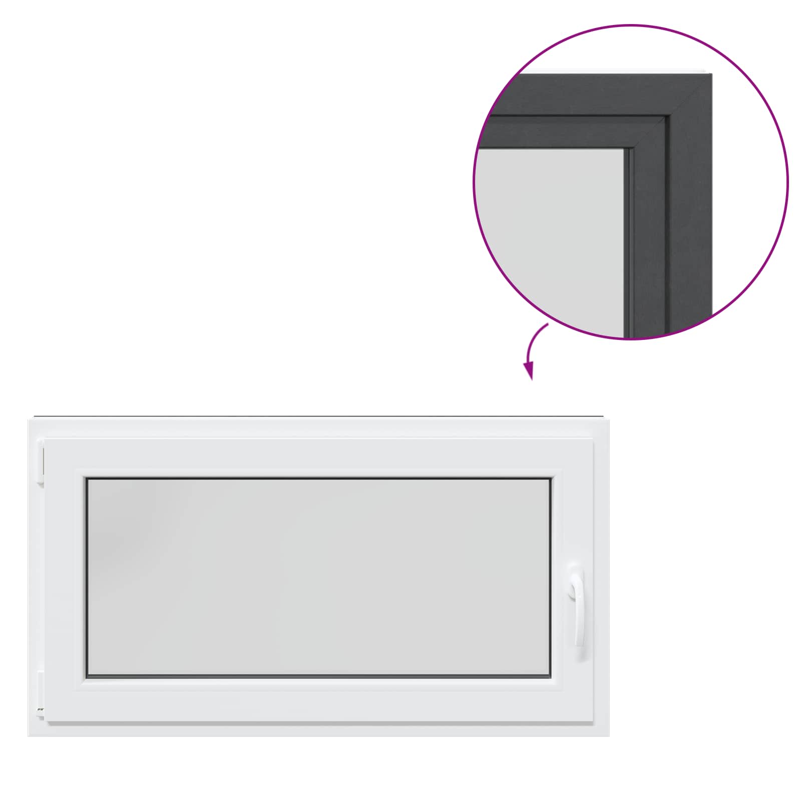 Finestra per Soffitta RISOR 110 x 60 cm PVC e Vetro Antracite | homemem39