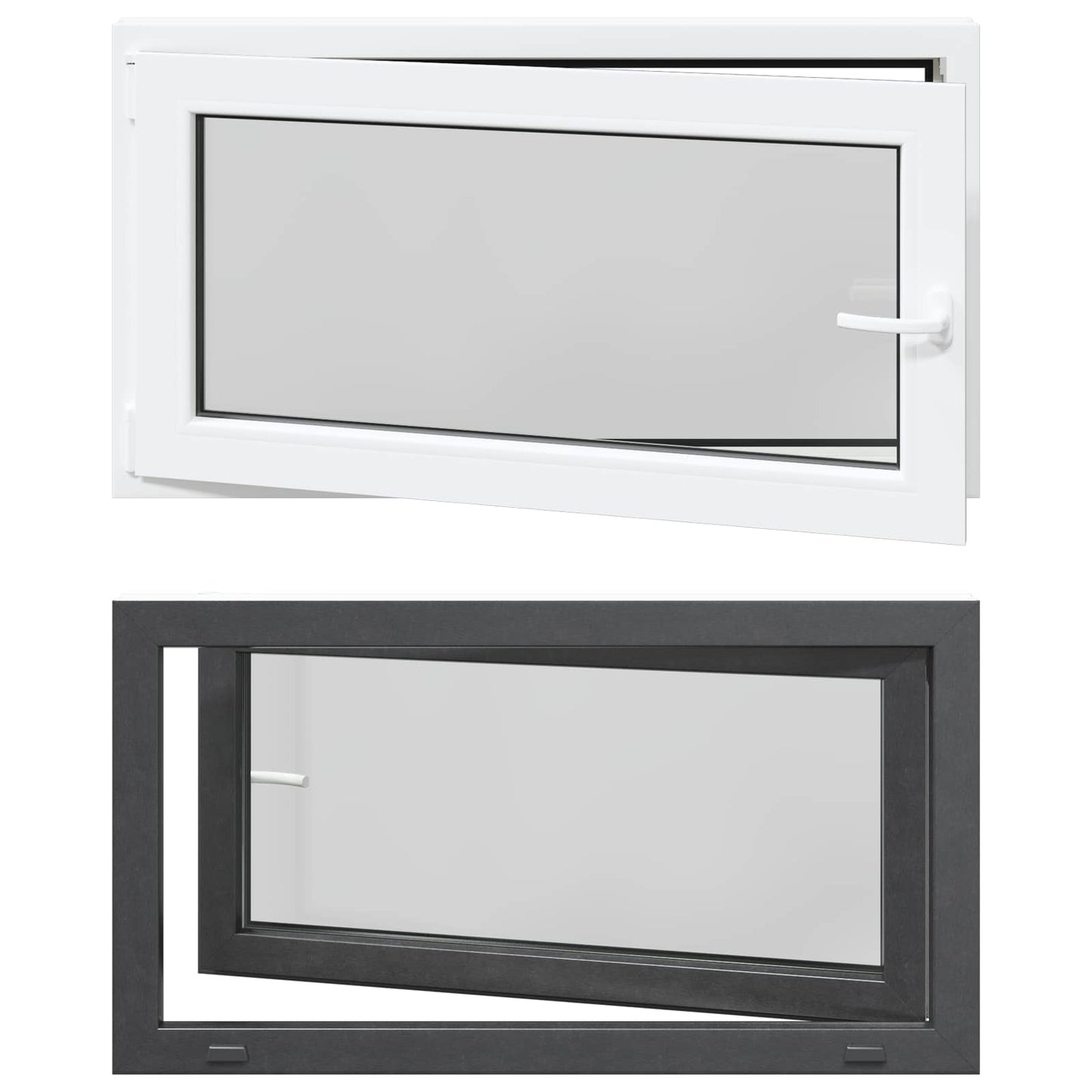 Finestra per Soffitta RISOR 110 x 70 cm PVC e Vetro Antracite | homemem39