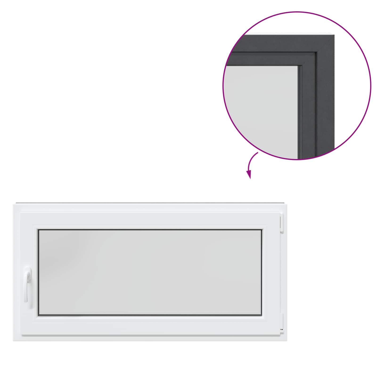 Finestra per Soffitta RISOR 120 x 60 cm PVC e Vetro Antracite | homemem39