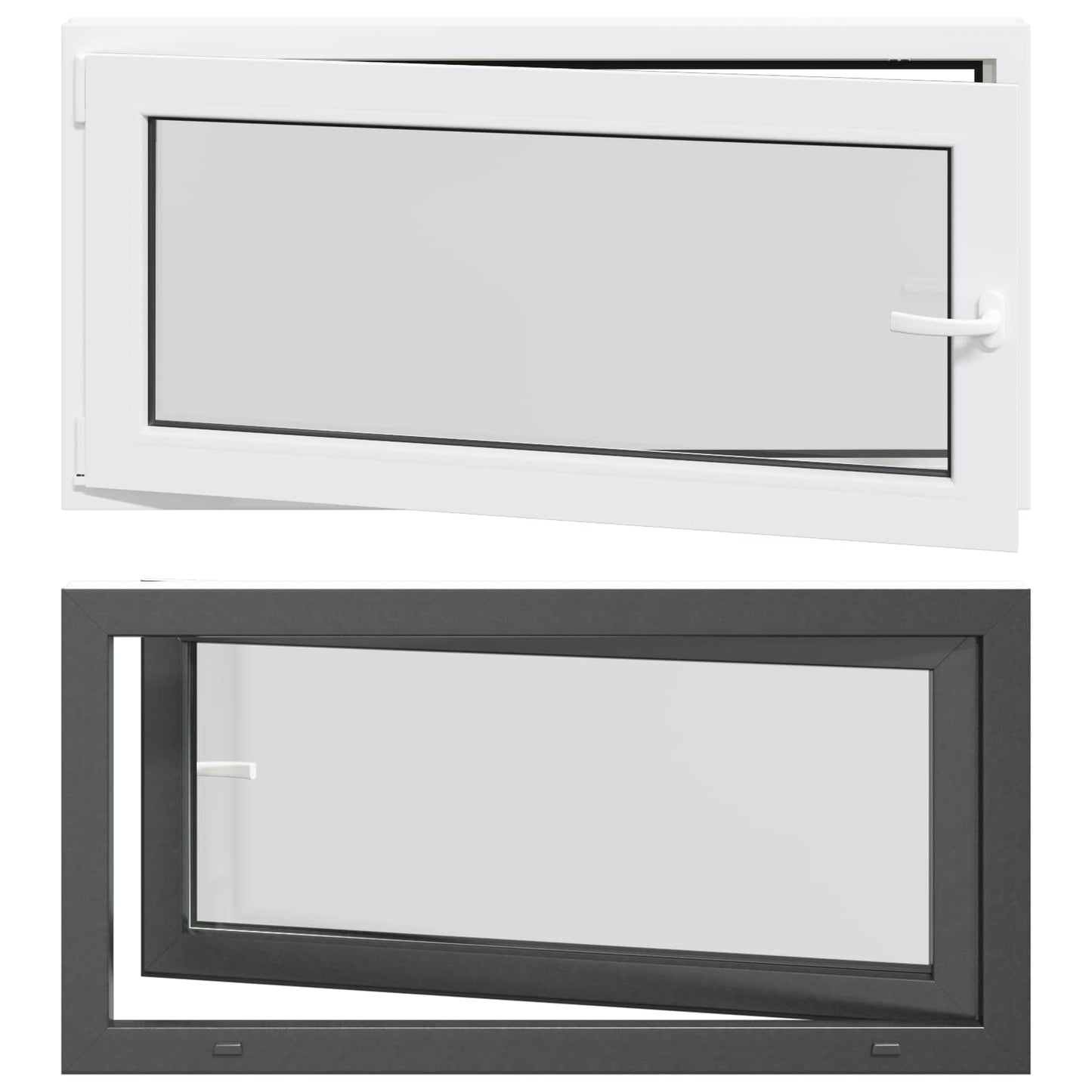 Finestra per Soffitta RISOR 120 x 60 cm PVC e Vetro Antracite | homemem39