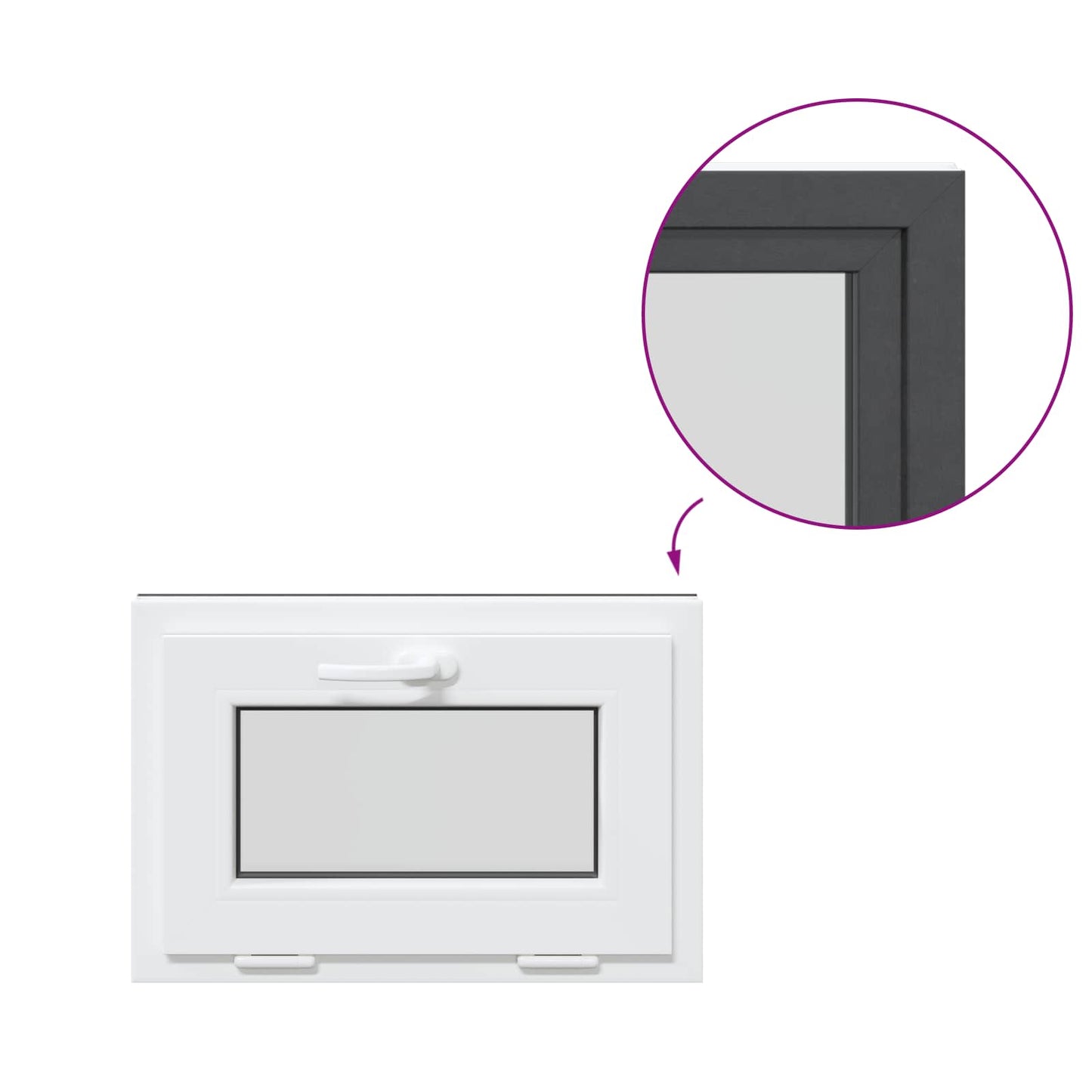 Finestra per Soffitta RISOR 60 x 40 cm PVC e Vetro Antracite | homemem39