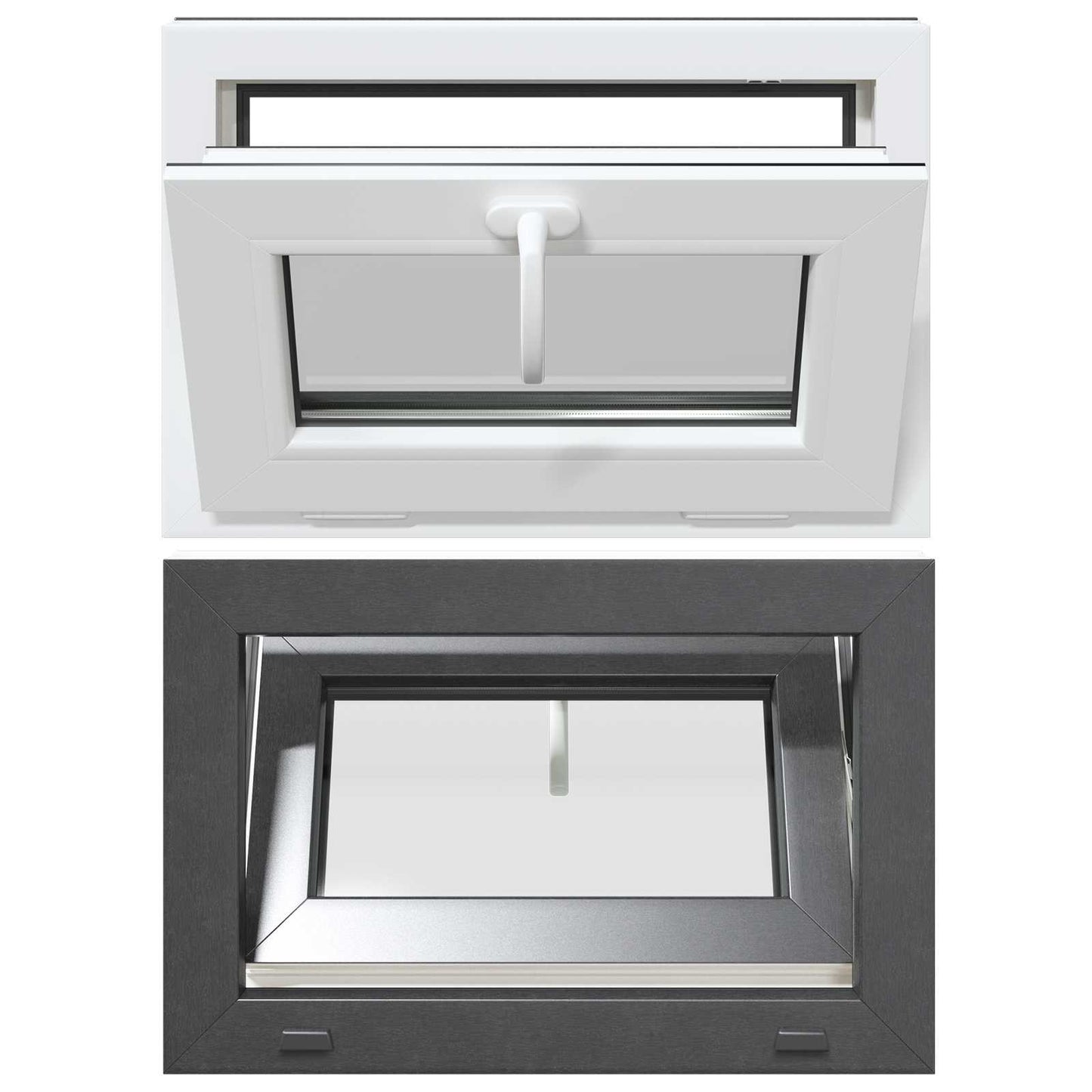 Finestra per Soffitta RISOR 60 x 40 cm PVC e Vetro Antracite | homemem39