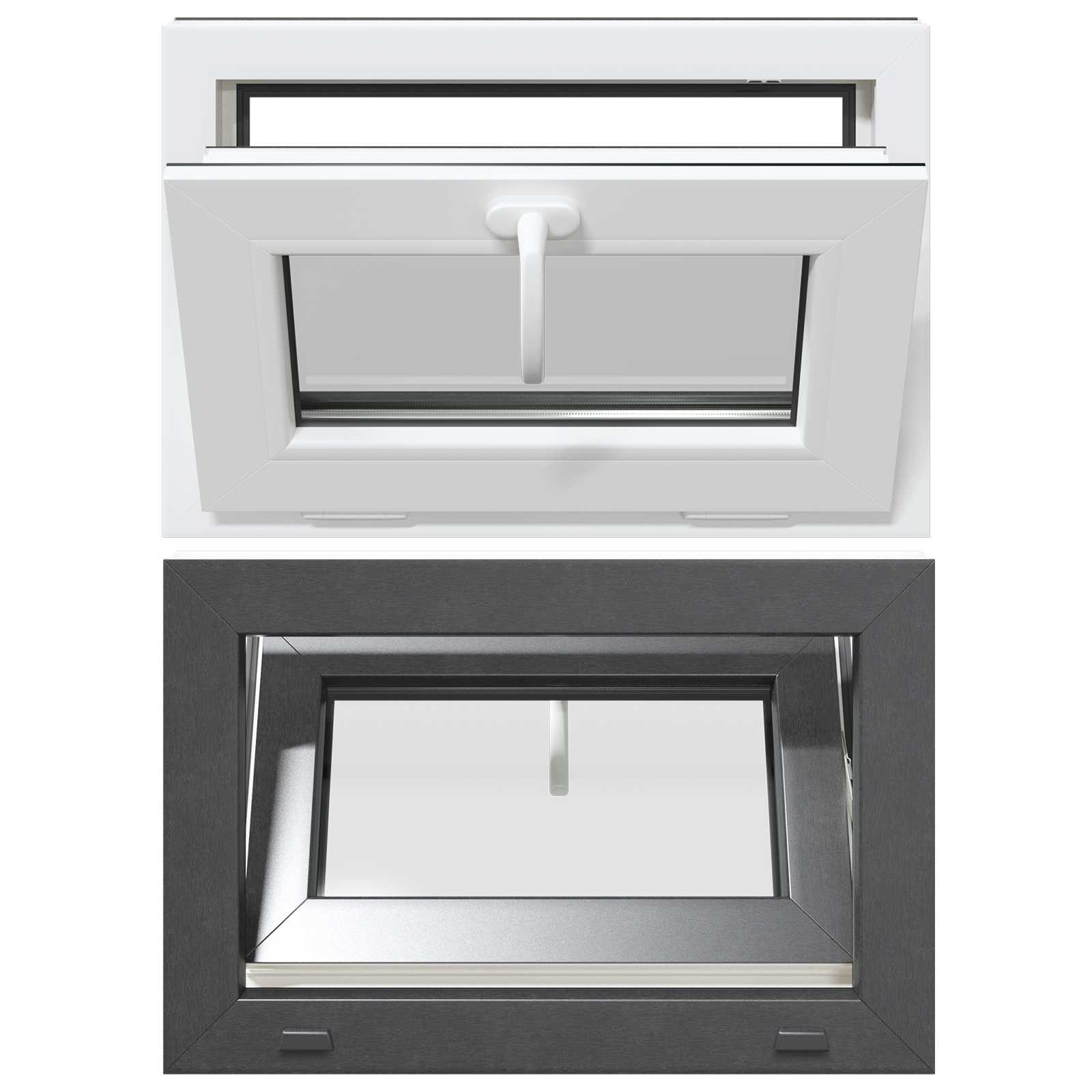 Finestra per Soffitta RISOR 60 x 40 cm PVC e Vetro Antracite | homemem39