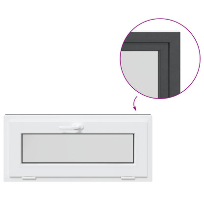 Finestra per Soffitta RISOR 90 x 40 cm PVC e Vetro Antracite | homemem39