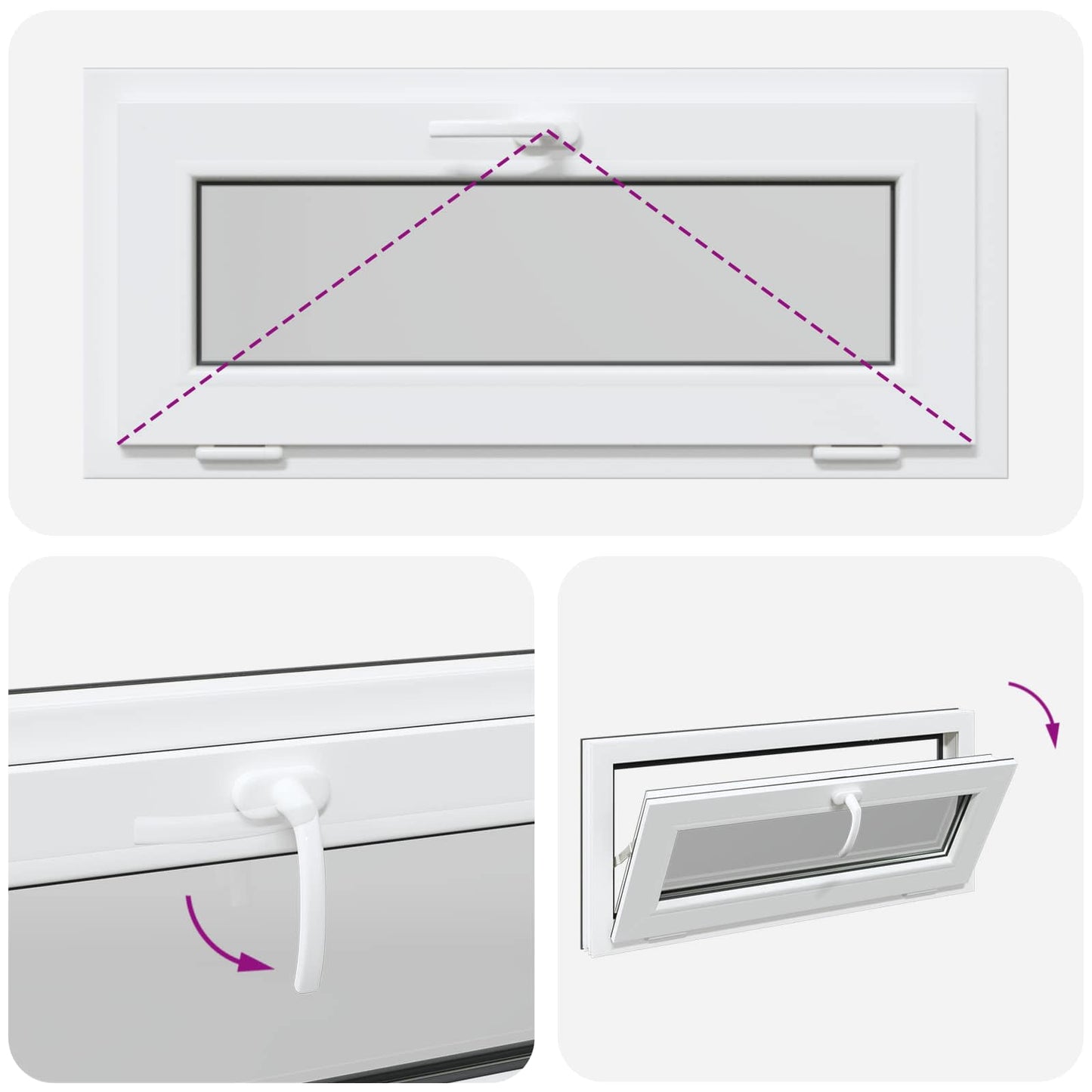 Finestra per Soffitta RISOR 90 x 40 cm PVC e Vetro Antracite | homemem39