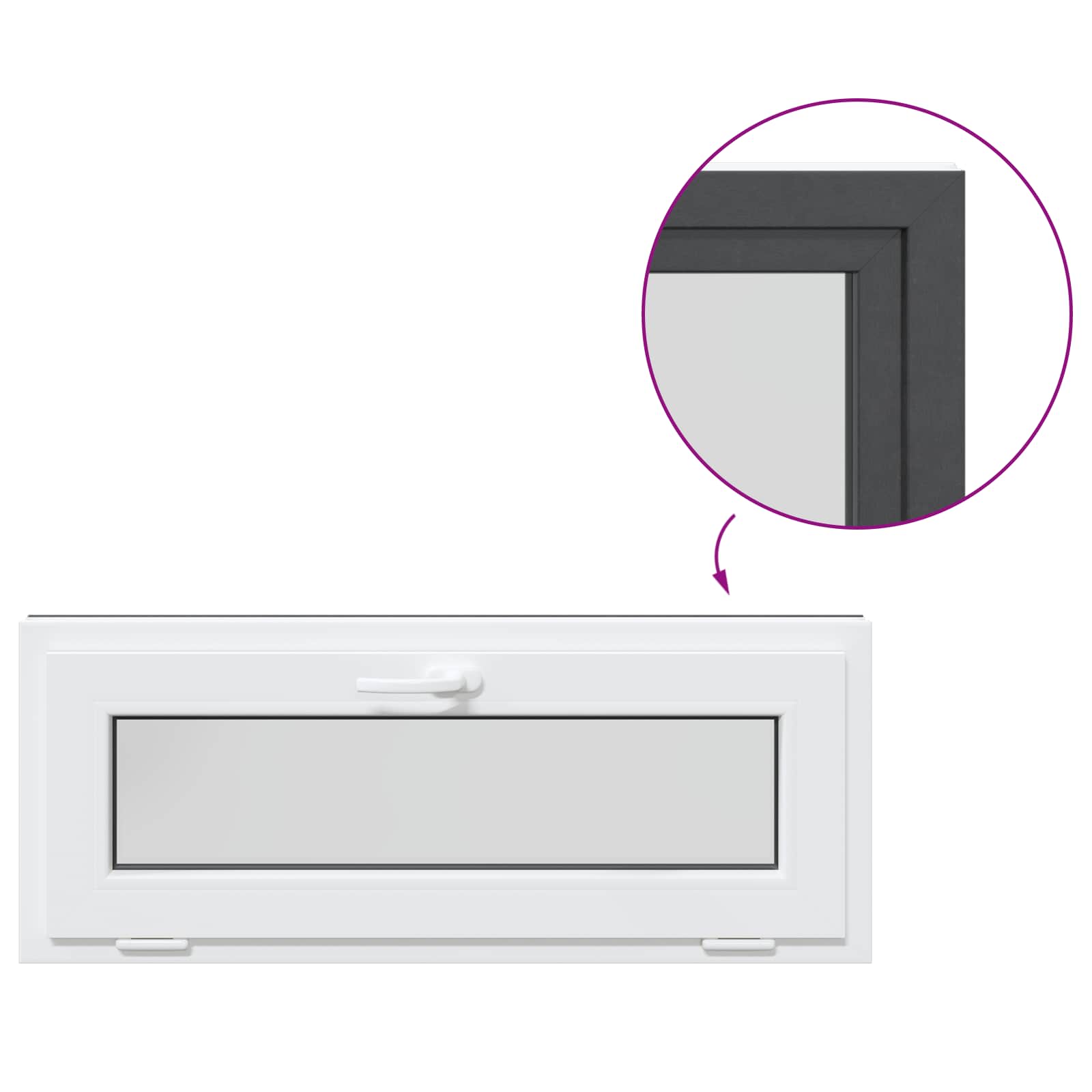 Finestra per Soffitta RISOR 100 x 40 cm PVC e Vetro Antracite | homemem39
