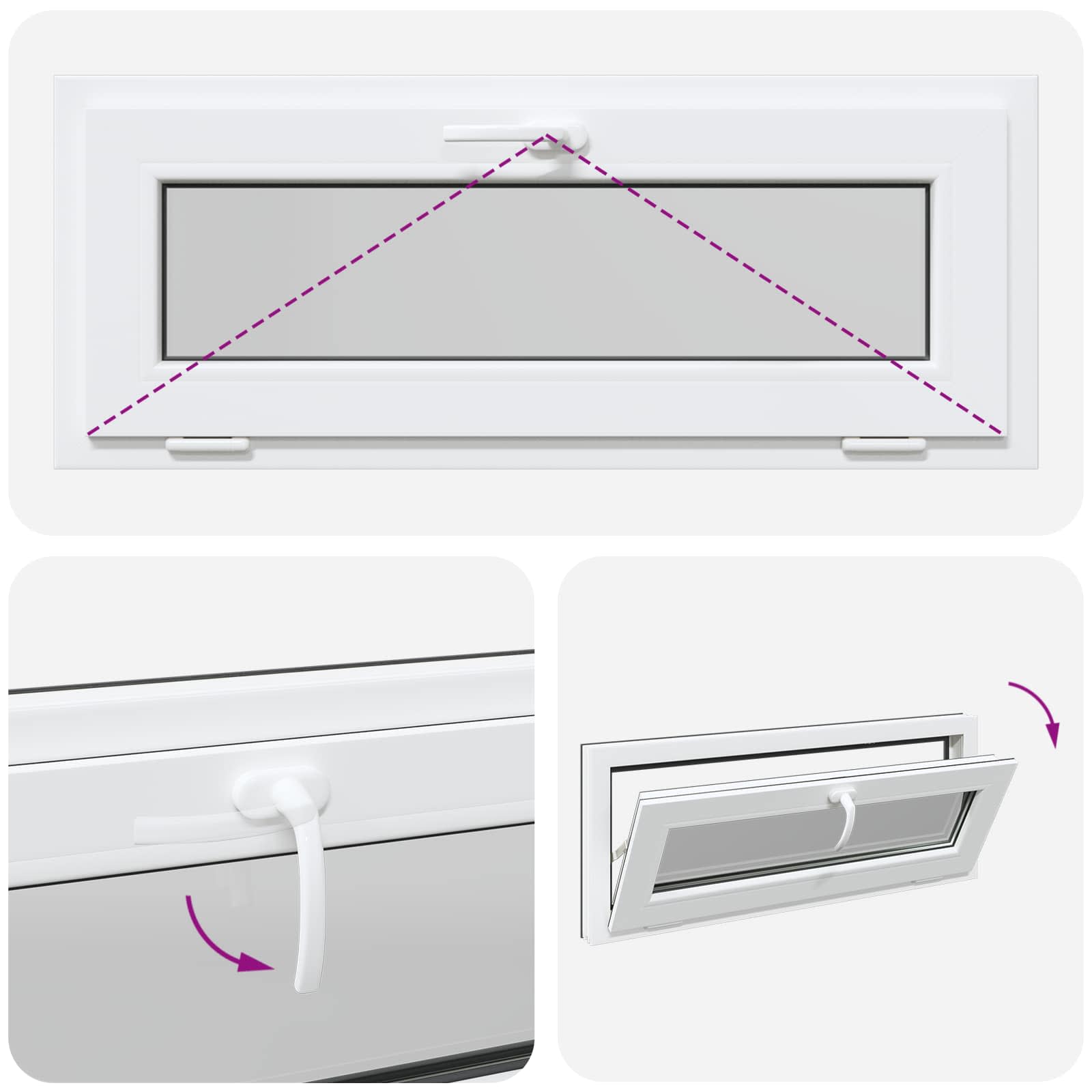 Finestra per Soffitta RISOR 100 x 40 cm PVC e Vetro Antracite | homemem39