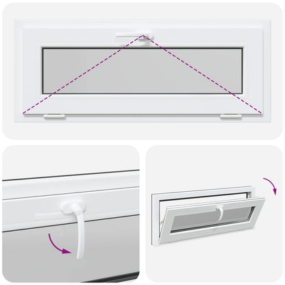 Finestra per Soffitta RISOR 100 x 40 cm PVC e Vetro Antracite | homemem39