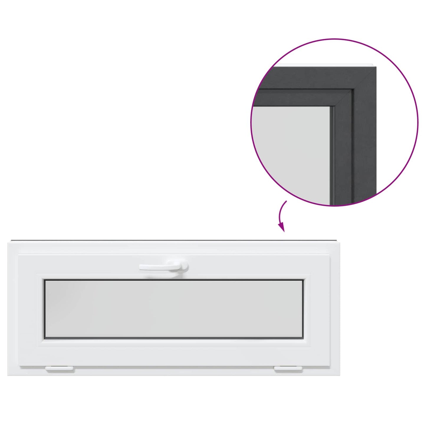 Finestra per Soffitta RISOR 110 x 40 cm PVC e Vetro Antracite | homemem39