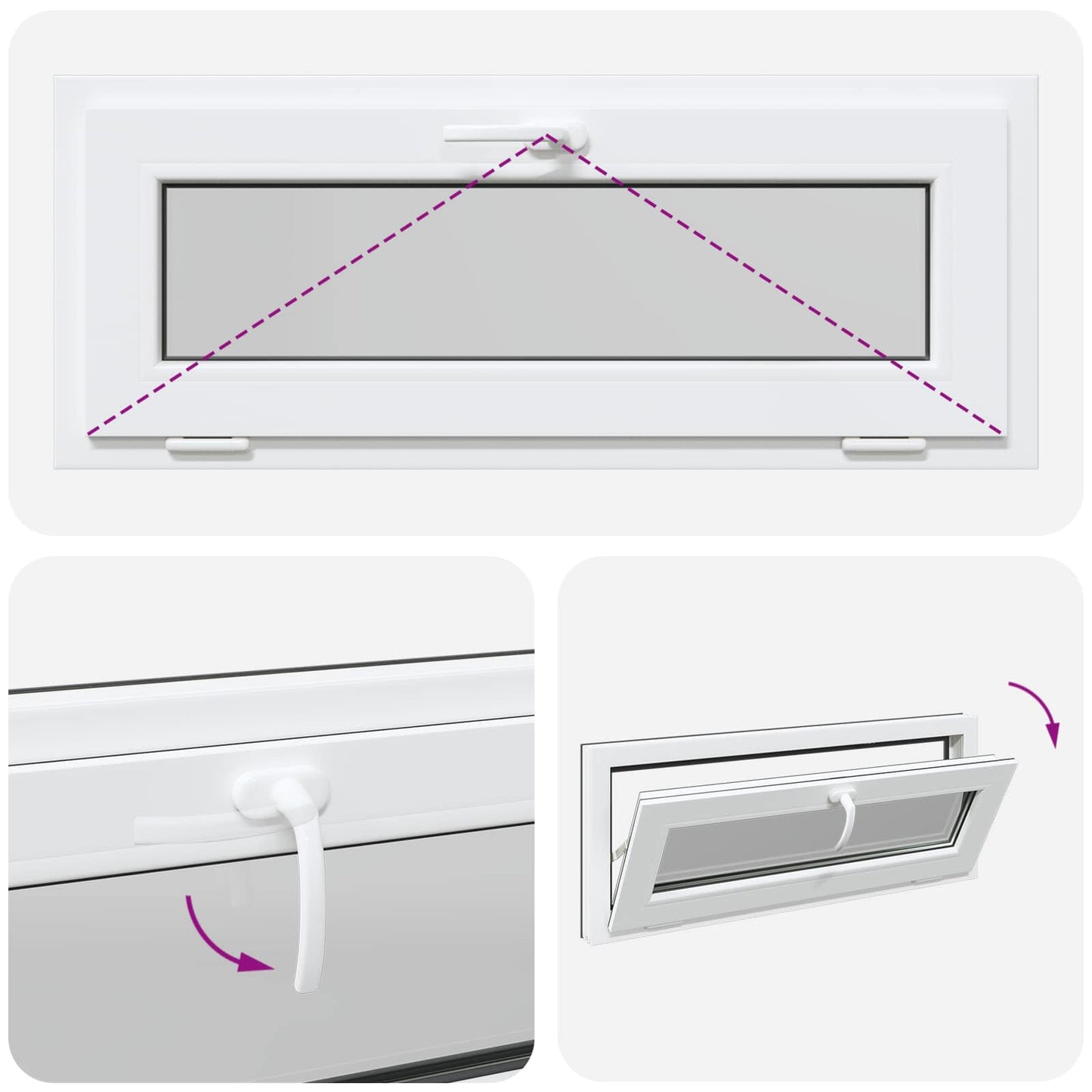 Finestra per Soffitta RISOR 110 x 40 cm PVC e Vetro Antracite | homemem39
