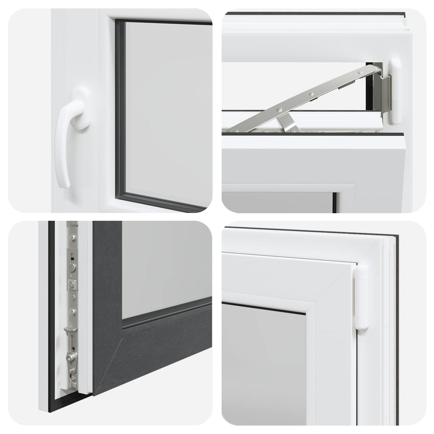 Finestra per Soffitta RISOR 50 x 50 cm PVC e Vetro Antracite | homemem39