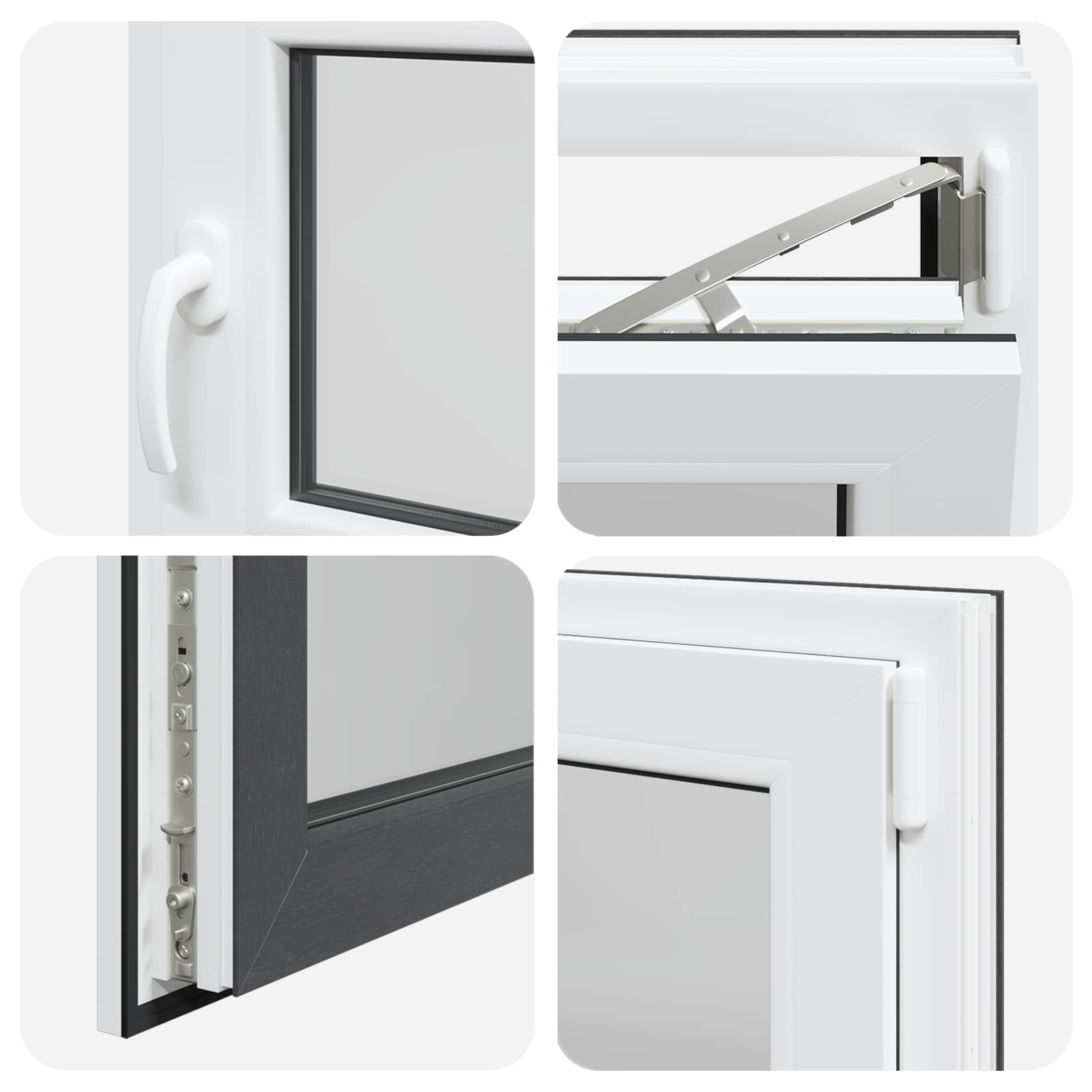 Finestra per Soffitta RISOR 60 x 60 cm PVC e Vetro Antracite | homemem39