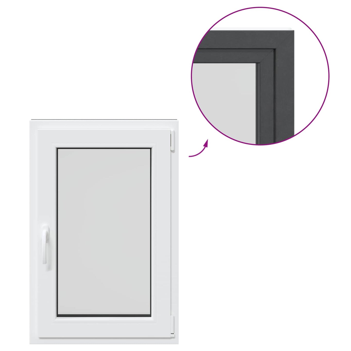 Finestra per Soffitta RISOR 60 x 90 cm PVC e Vetro Antracite | homemem39