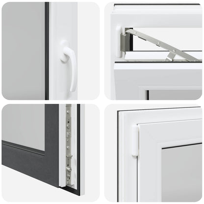 Finestra per Soffitta RISOR 80 x 50 cm PVC e Vetro Antracite | homemem39