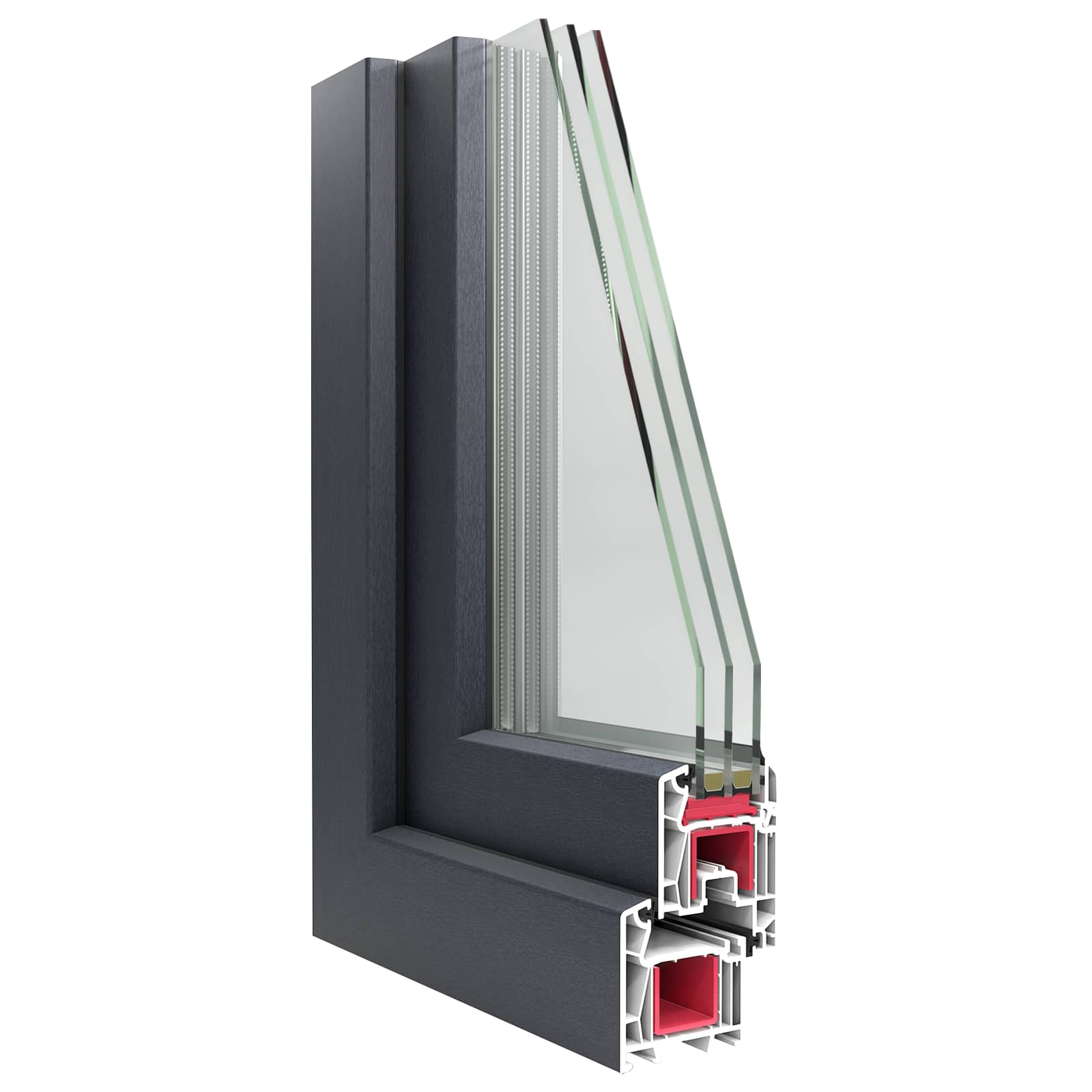 Finestra per Soffitta RISOR 80 x 50 cm PVC e Vetro Antracite | homemem39