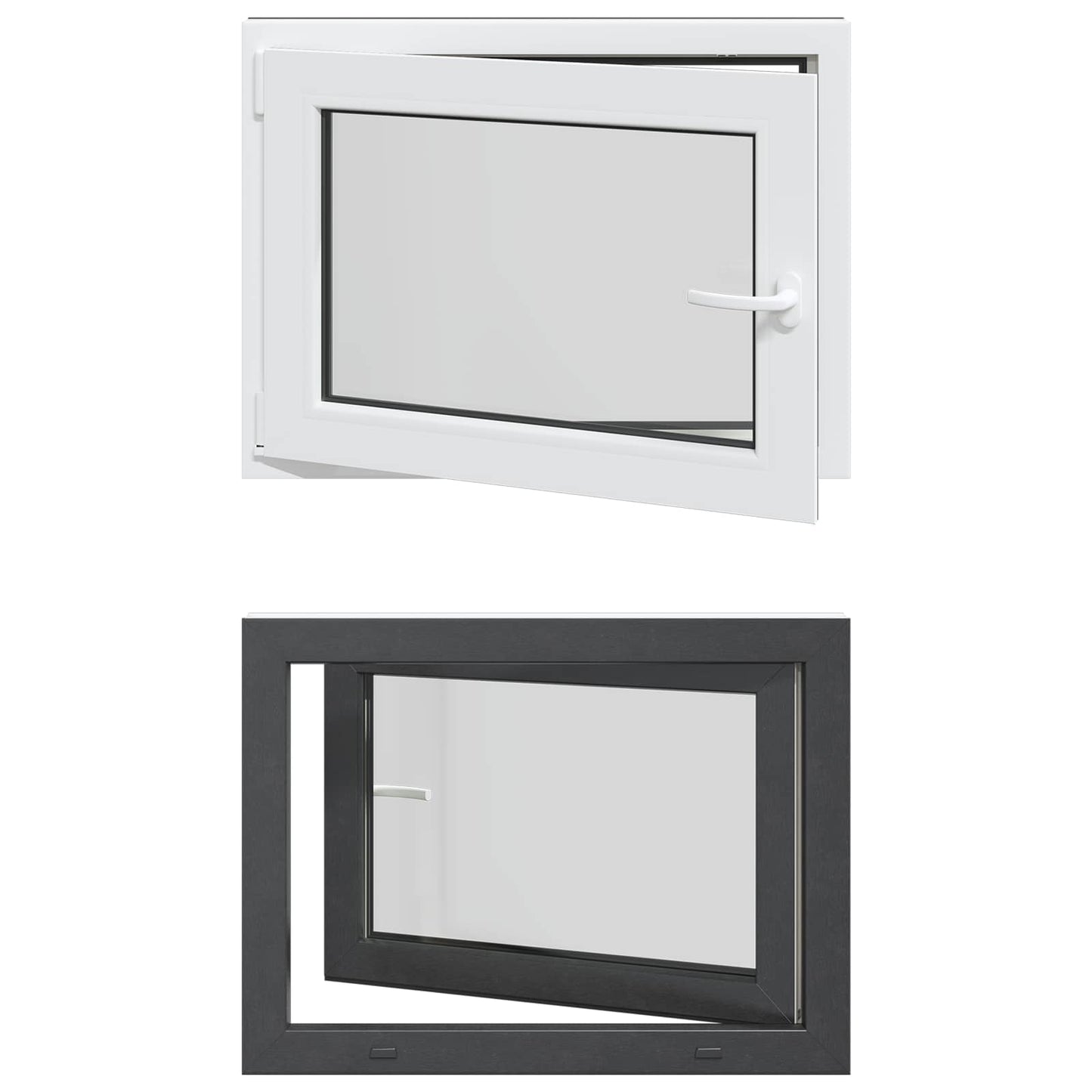 Finestra per Soffitta RISOR 80 x 60 cm PVC e Vetro Antracite | homemem39