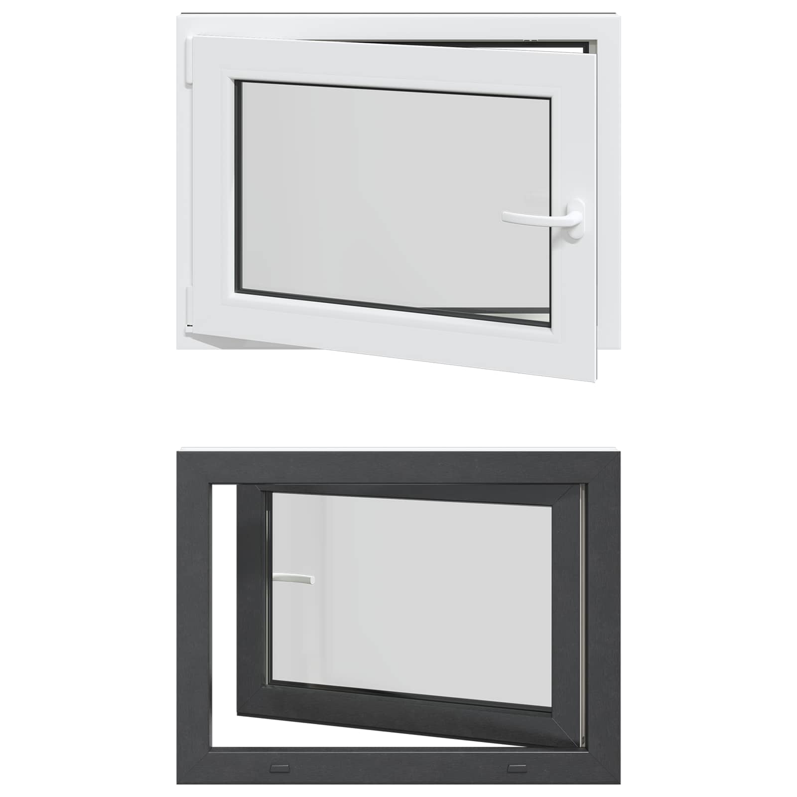 Finestra per Soffitta RISOR 80 x 70 cm PVC e Vetro Antracite | homemem39