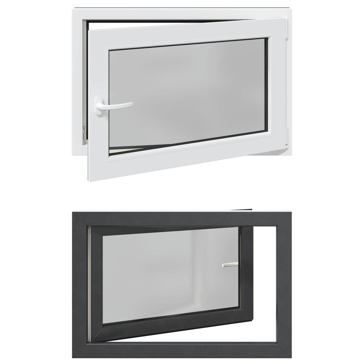 Finestra per Soffitta RISOR 80 x 70 cm PVC e Vetro Antracite | homemem39