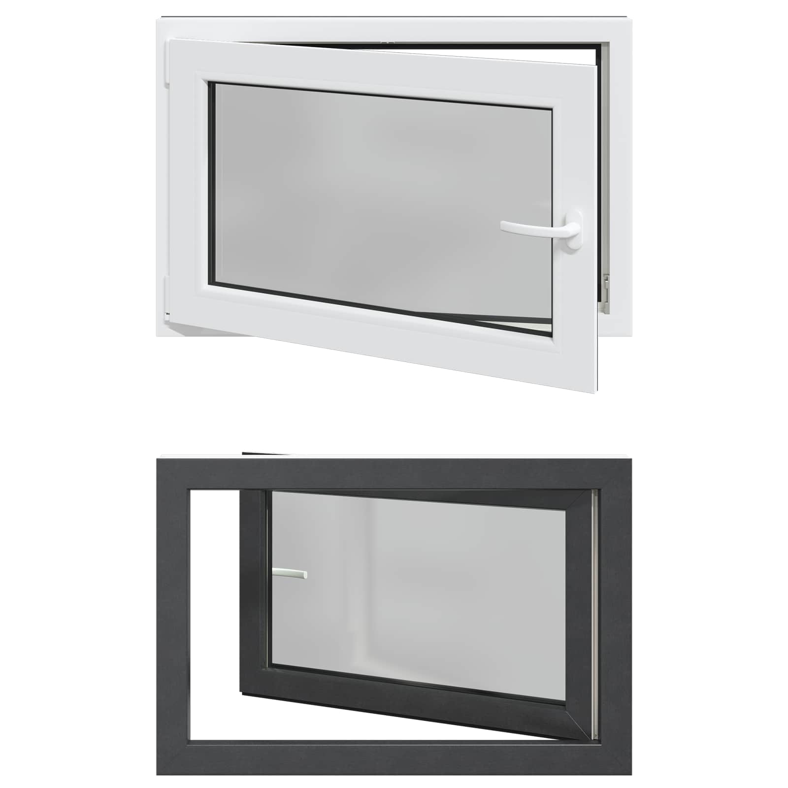 Finestra per Soffitta RISOR 90 x 50 cm PVC e Vetro Antracite | homemem39