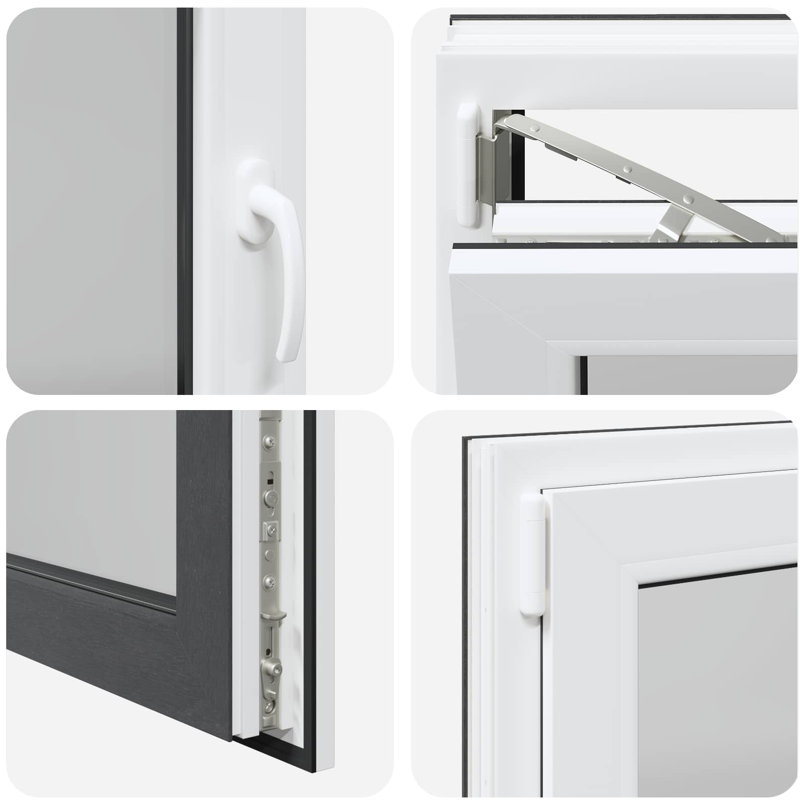 Finestra per Soffitta RISOR 90 x 60 cm PVC e Vetro Antracite | homemem39