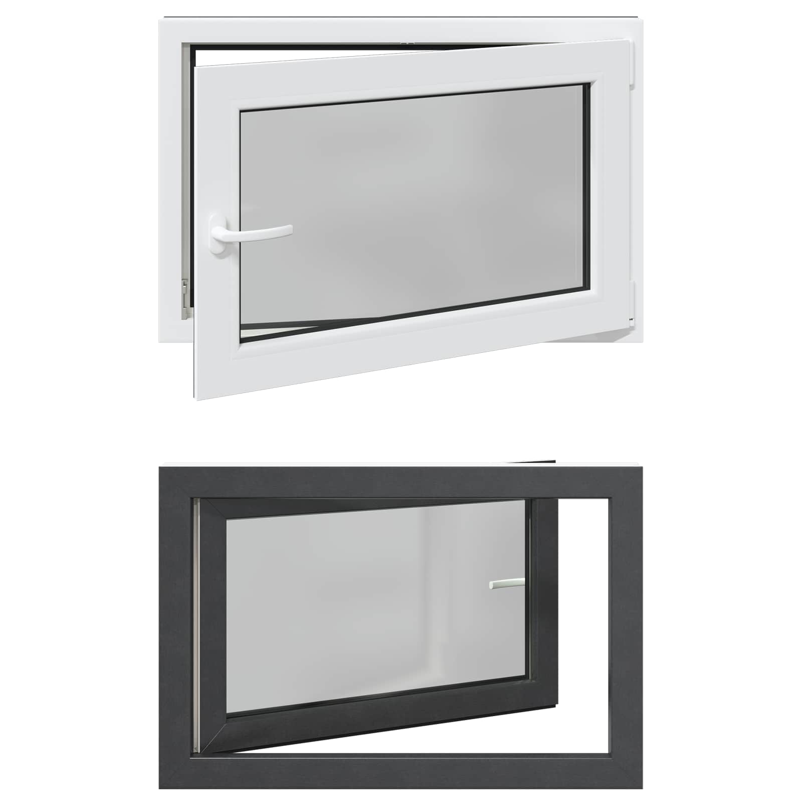 Finestra per Soffitta RISOR 90 x 60 cm PVC e Vetro Antracite | homemem39