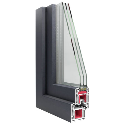 Finestra per Soffitta RISOR 100 x 60 cm PVC e Vetro Antracite | homemem39