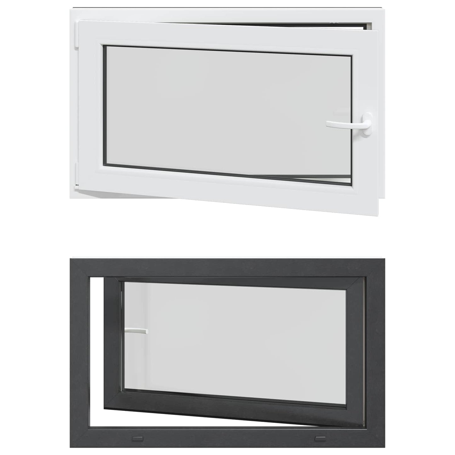 Finestra per Soffitta RISOR 100 x 60 cm PVC e Vetro Antracite | homemem39