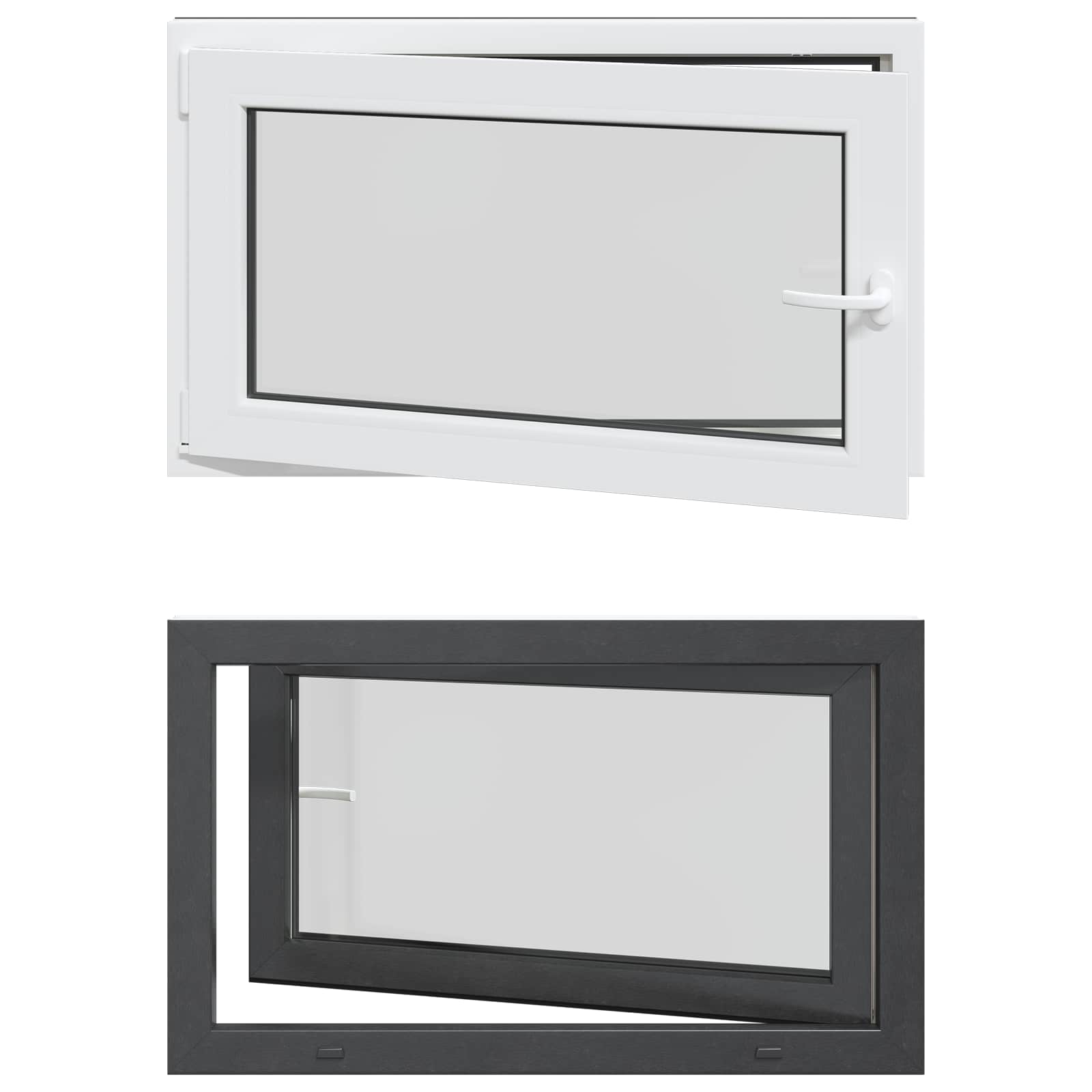Finestra per Soffitta RISOR 100 x 60 cm PVC e Vetro Antracite | homemem39