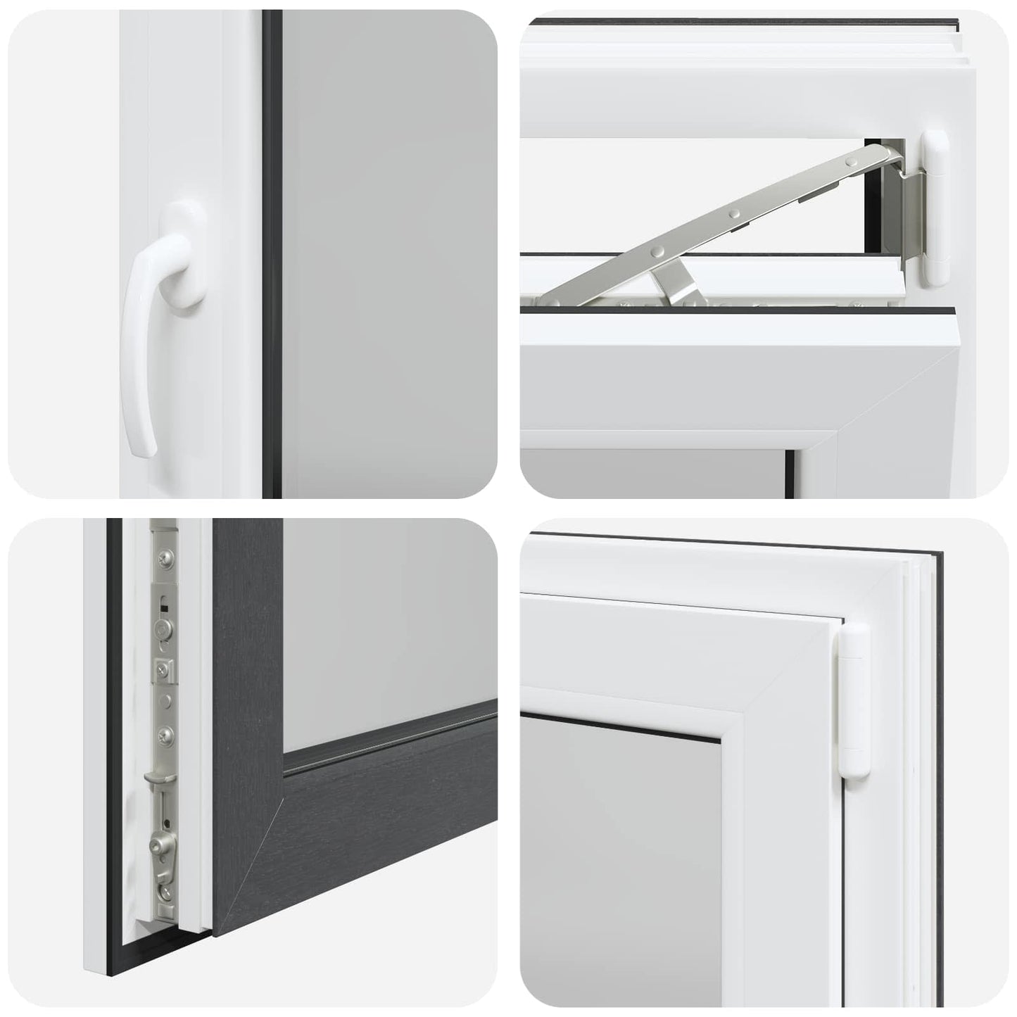 Finestra per Soffitta RISOR 100 x 70 cm PVC e Vetro Antracite | homemem39