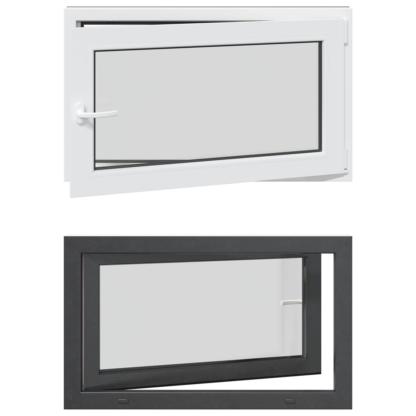 Finestra per Soffitta RISOR 100 x 70 cm PVC e Vetro Antracite | homemem39