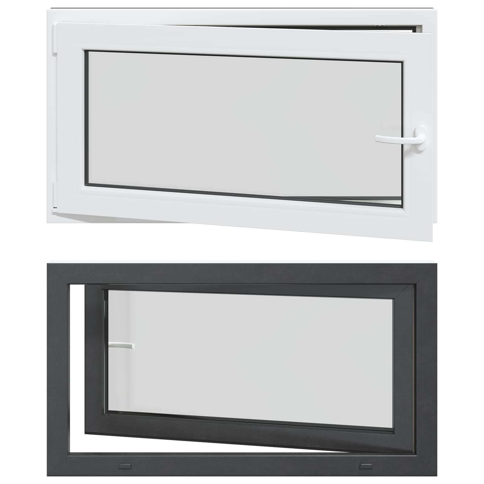 Finestra per Soffitta RISOR 110 x 50 cm PVC e Vetro Antracite | homemem39