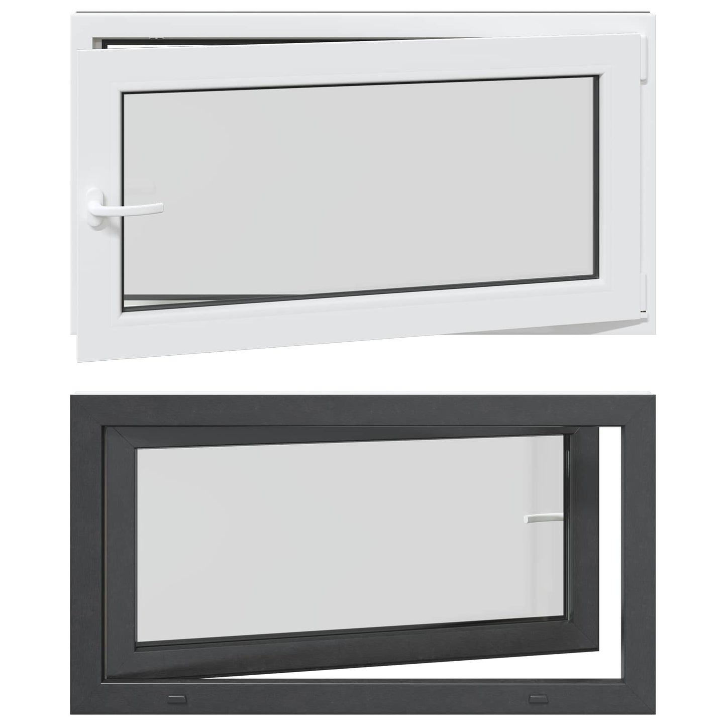 Finestra per Soffitta RISOR 110 x 60 cm PVC e Vetro Antracite | homemem39