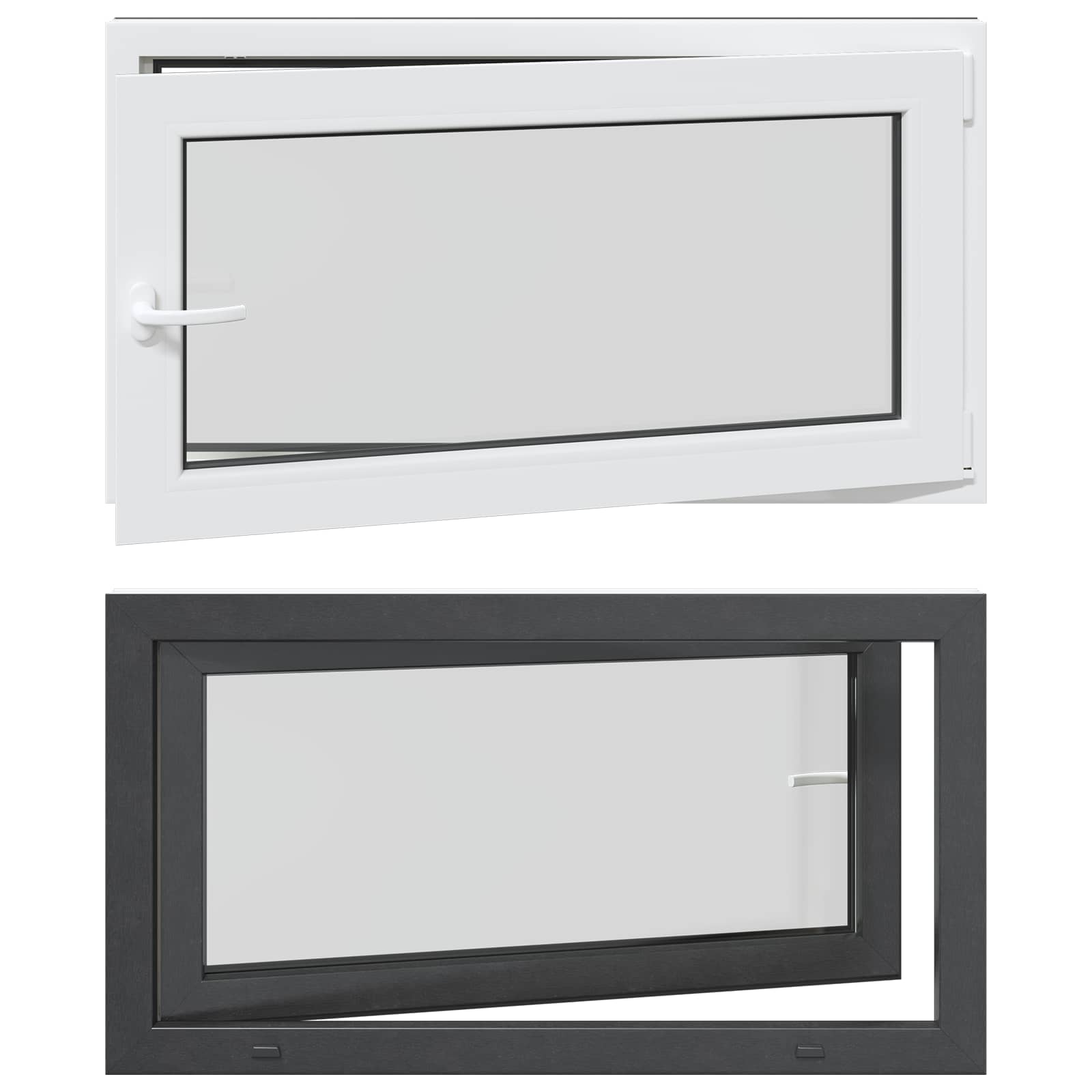 Finestra per Soffitta RISOR 110 x 70 cm PVC e Vetro Antracite | homemem39