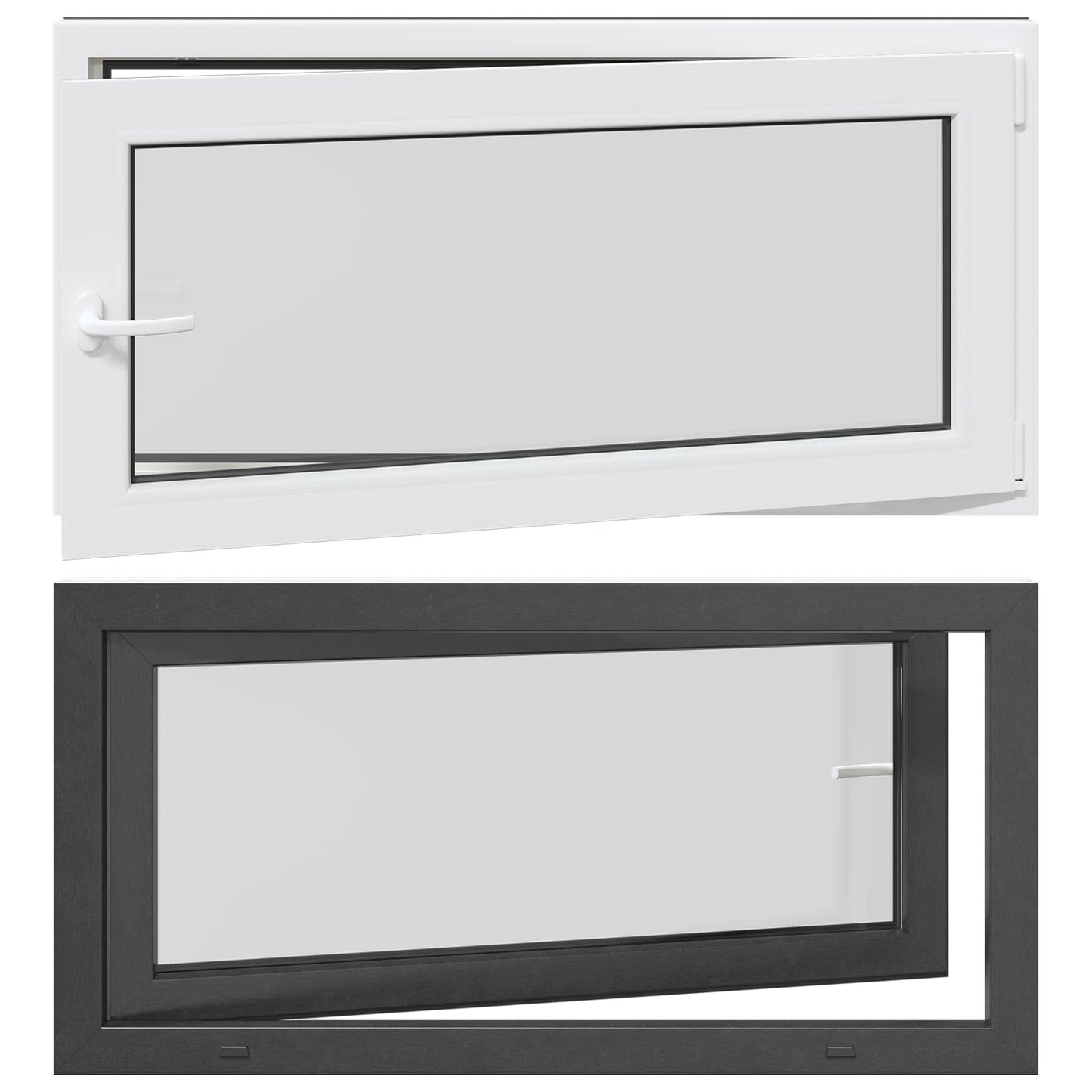 Finestra per Soffitta RISOR 120 x 60 cm PVC e Vetro Antracite | homemem39