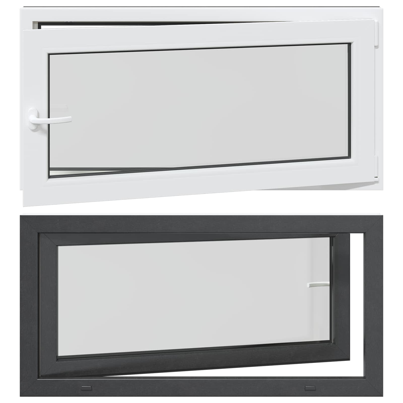 Finestra per Soffitta RISOR 120 x 60 cm PVC e Vetro Antracite | homemem39