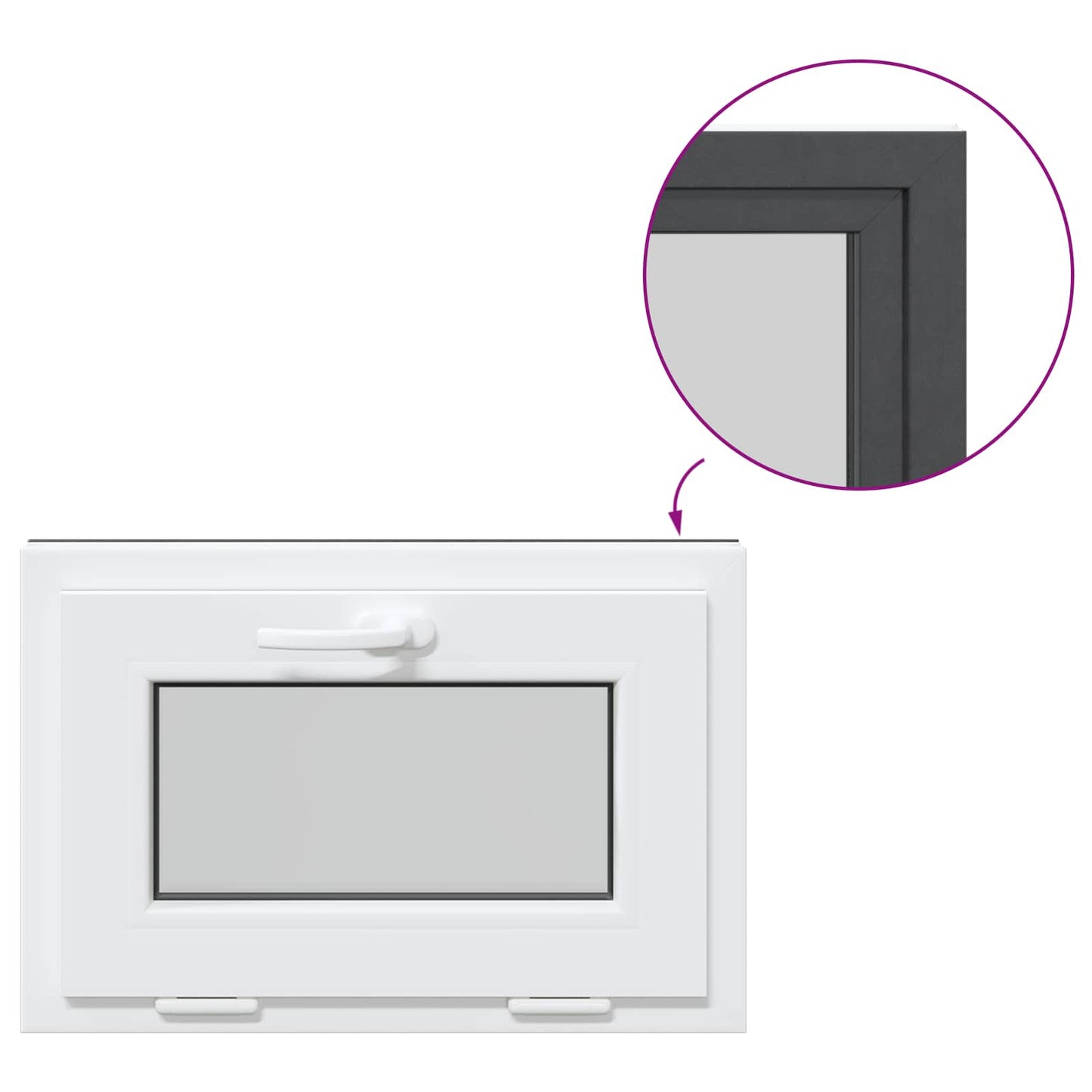 Finestra per Soffitta RISOR 60 x 40 cm PVC e Vetro Antracite | homemem39