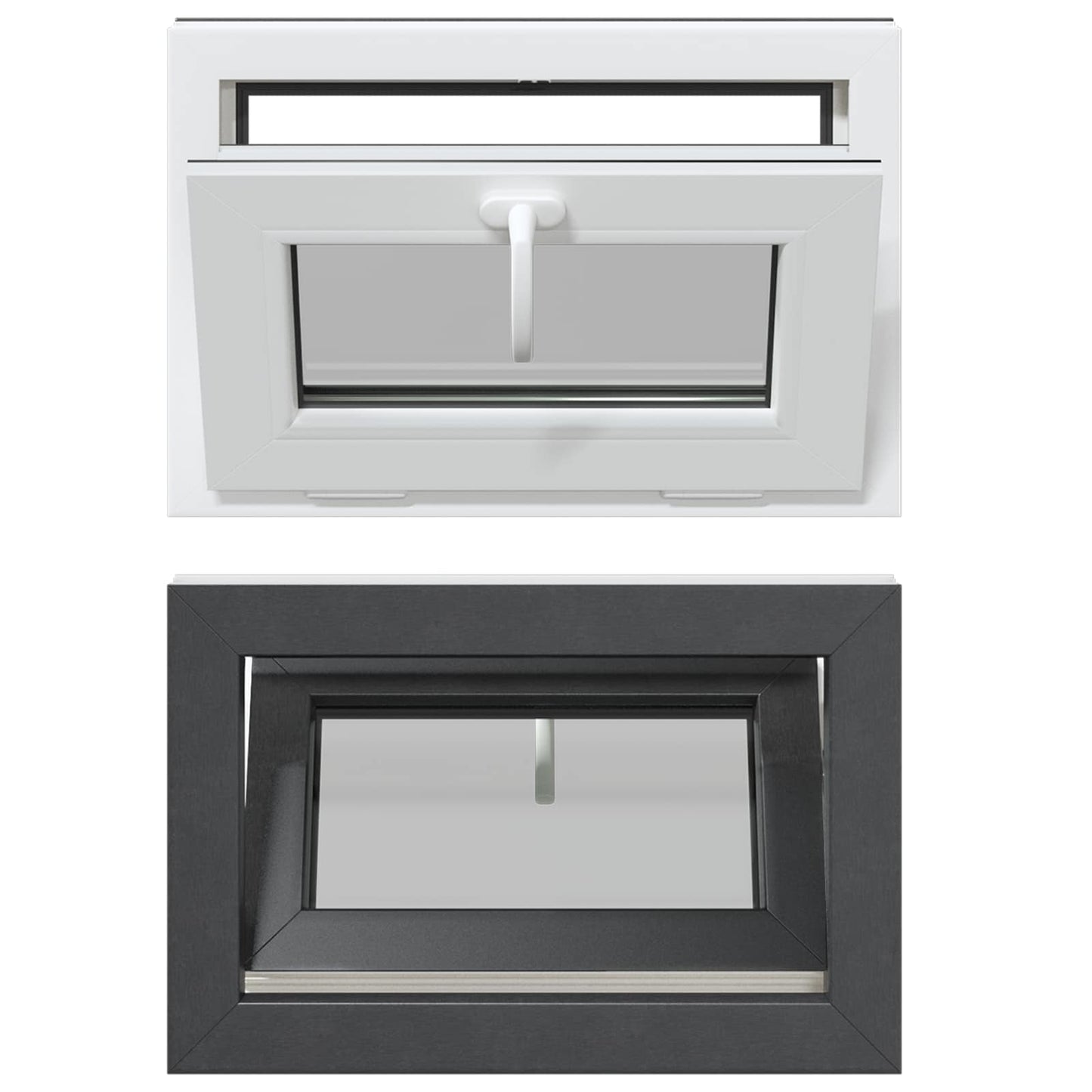 Finestra per Soffitta RISOR 60 x 40 cm PVC e Vetro Antracite | homemem39