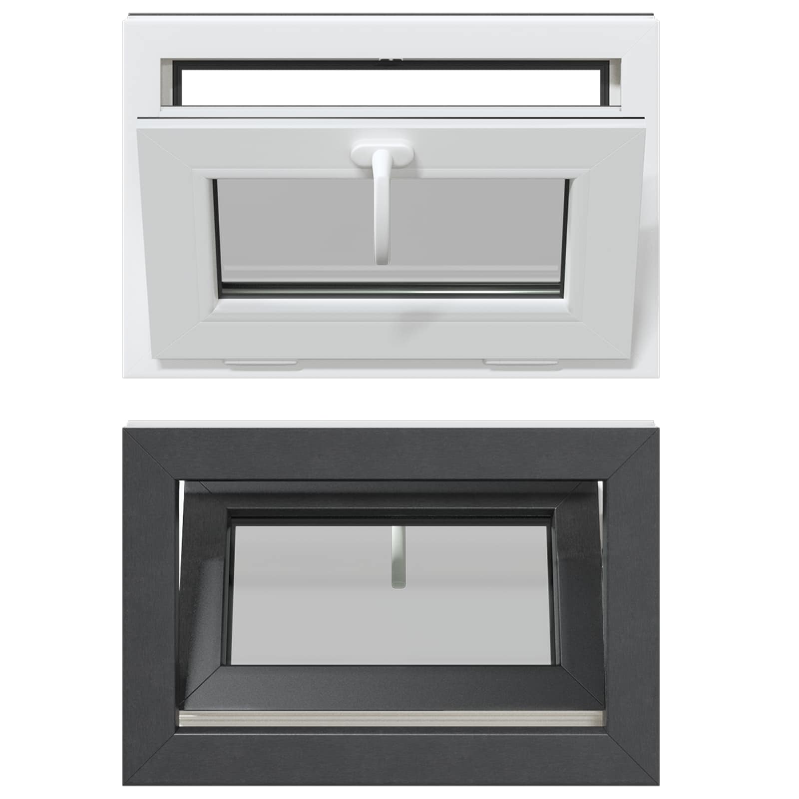 Finestra per Soffitta RISOR 60 x 40 cm PVC e Vetro Antracite | homemem39